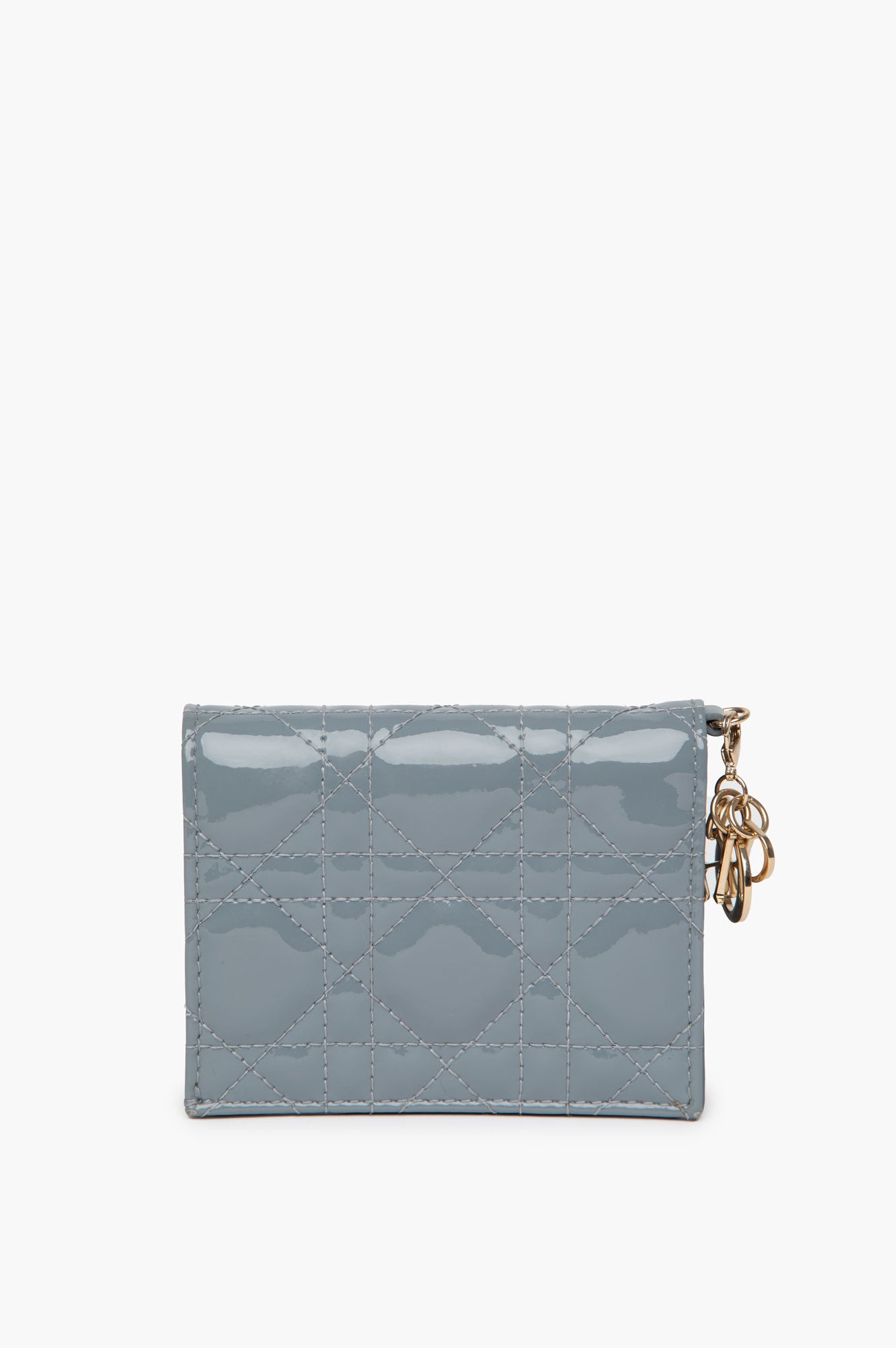 Christian Dior Cannage Patent Lady Dior Lotus Wallet