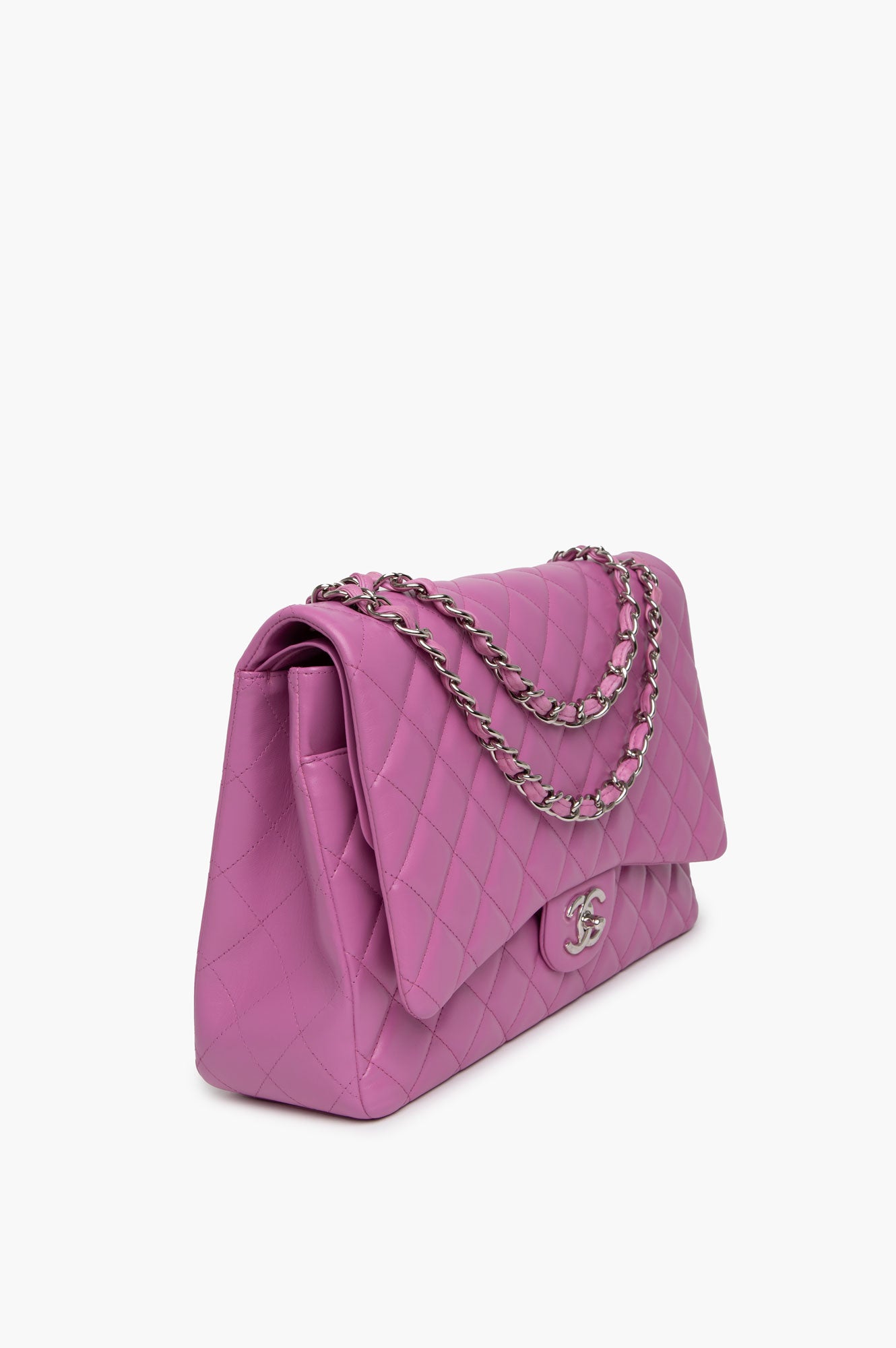 Chanel 2011 Lilac Maxi Lambskin Double Flap Bag