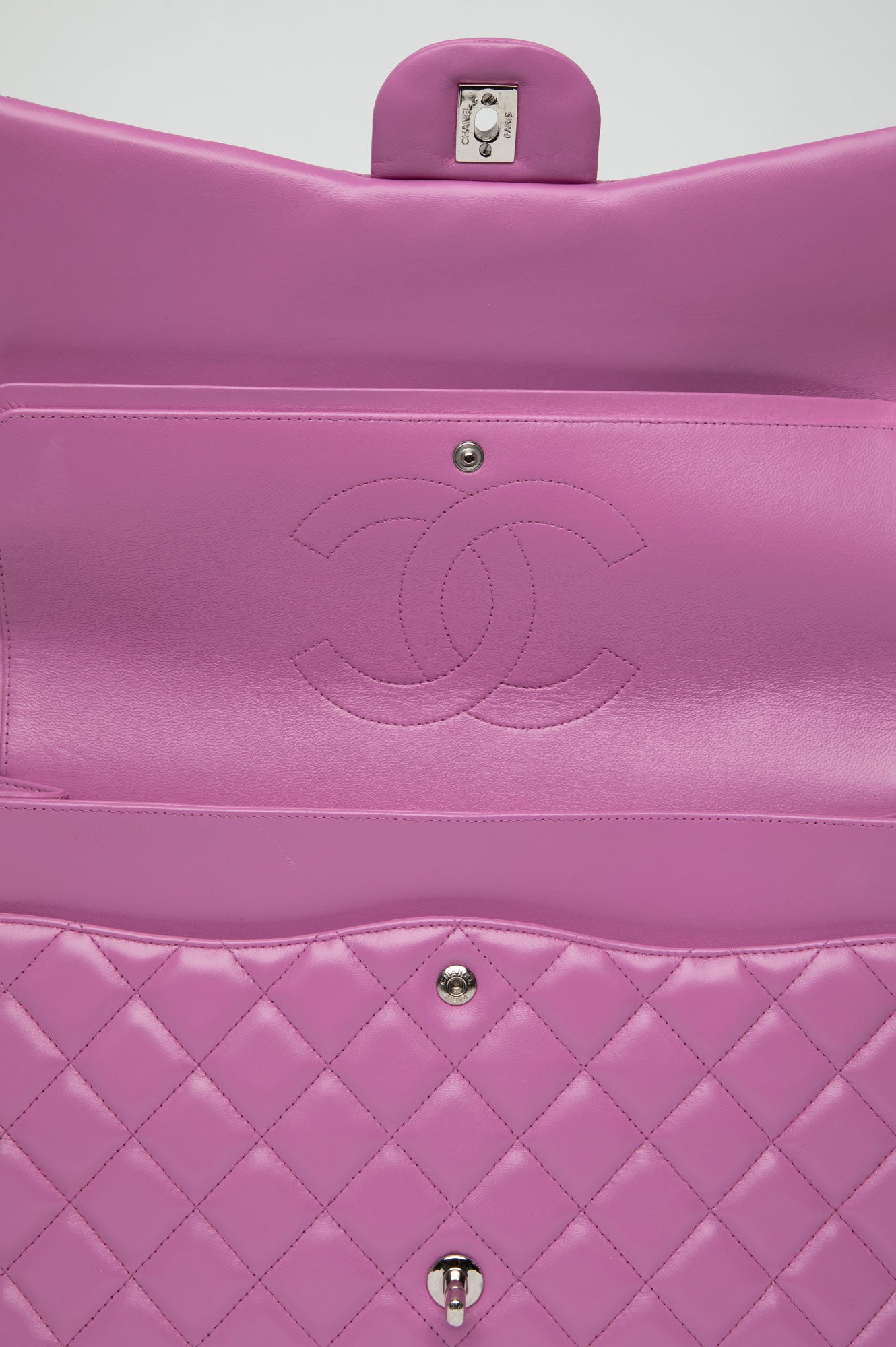 Chanel 2011 Lilac Maxi Lambskin Double Flap Bag