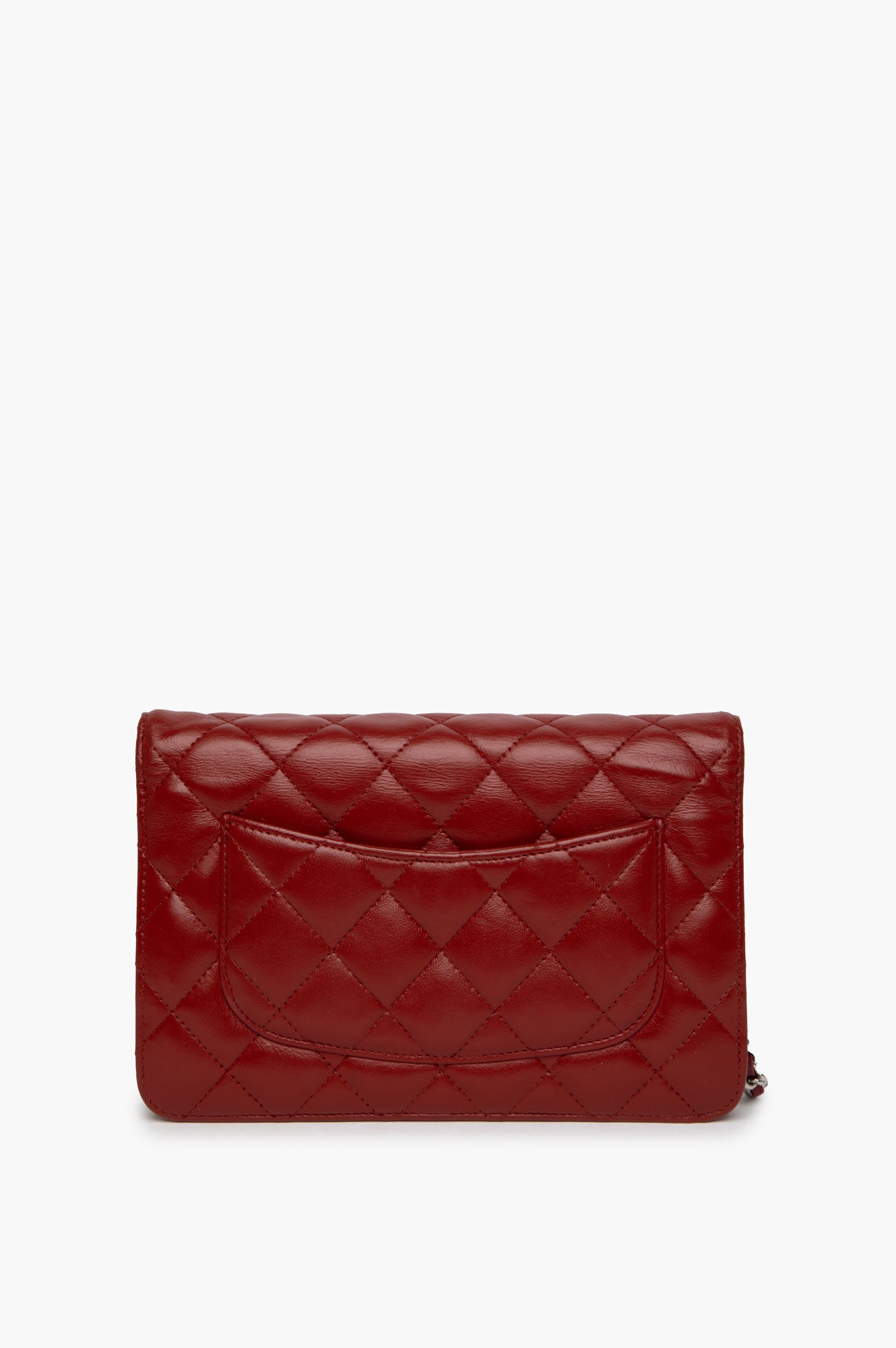 Chanel Red Lambskin Wallet on Chain