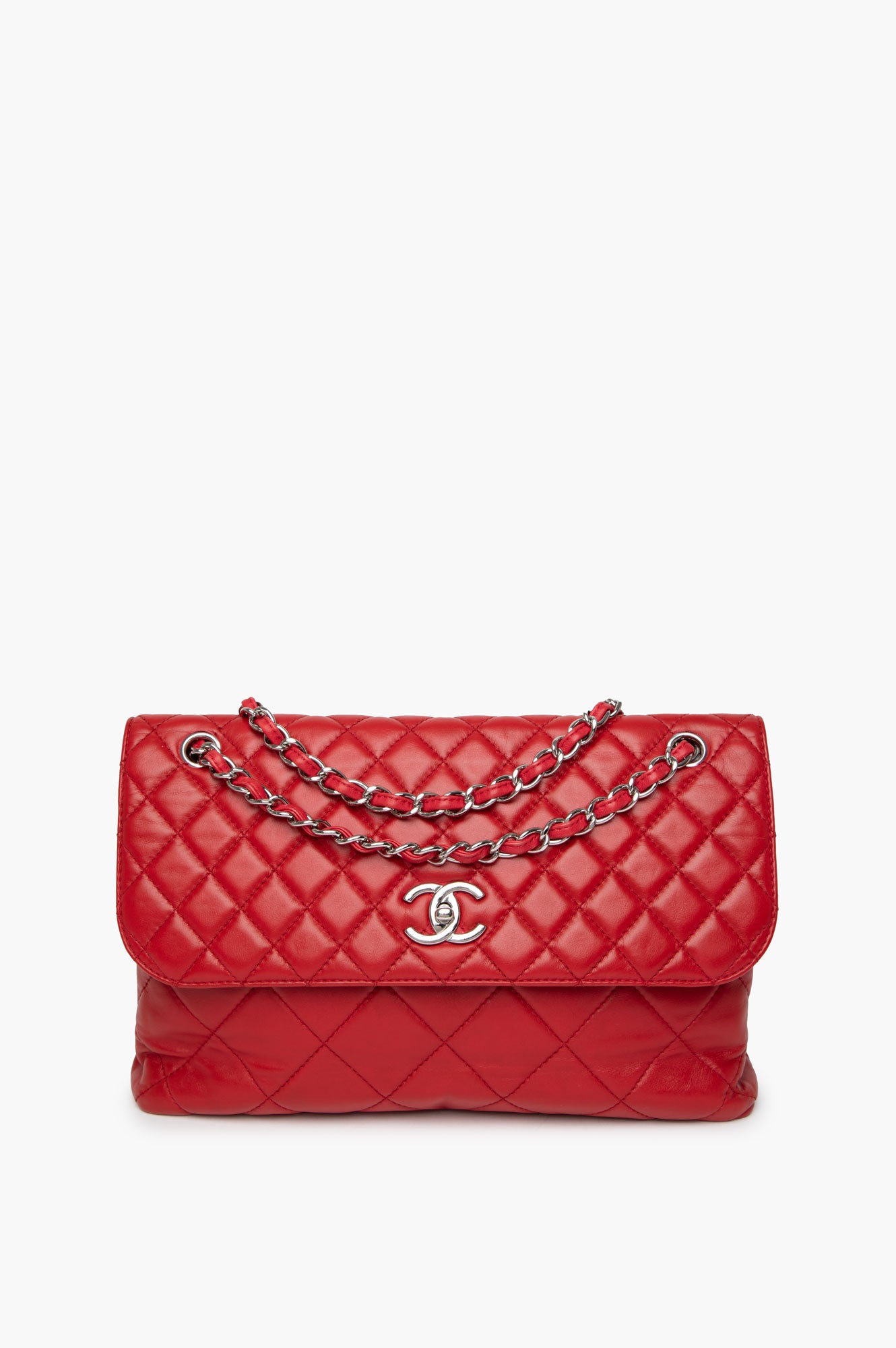 Chanel 2011 Red Maxi Lambskin Flap Bag