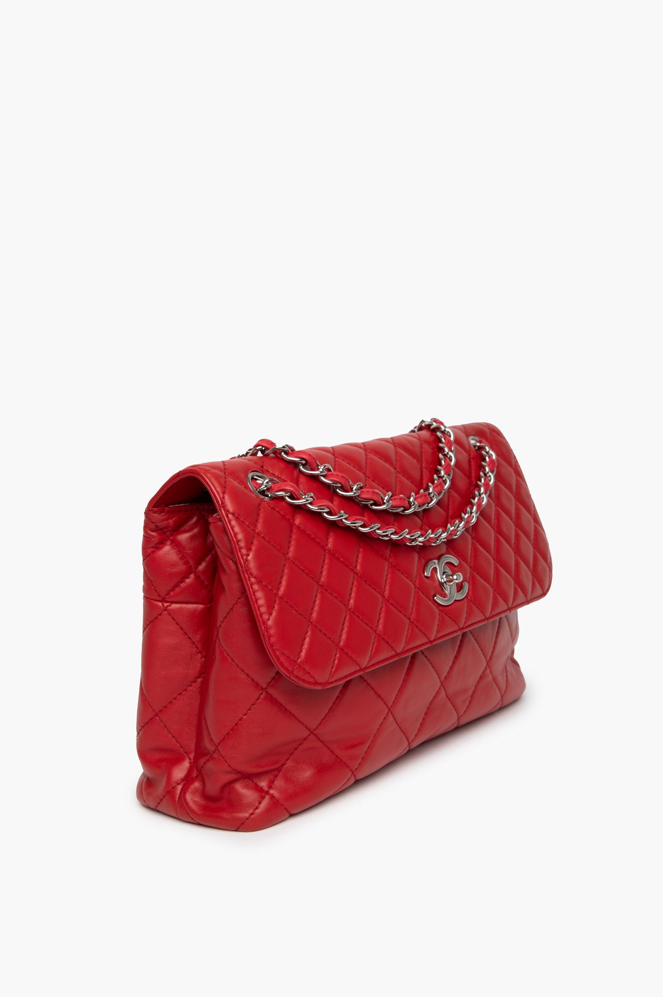 Chanel 2011 Red Maxi Lambskin Flap Bag
