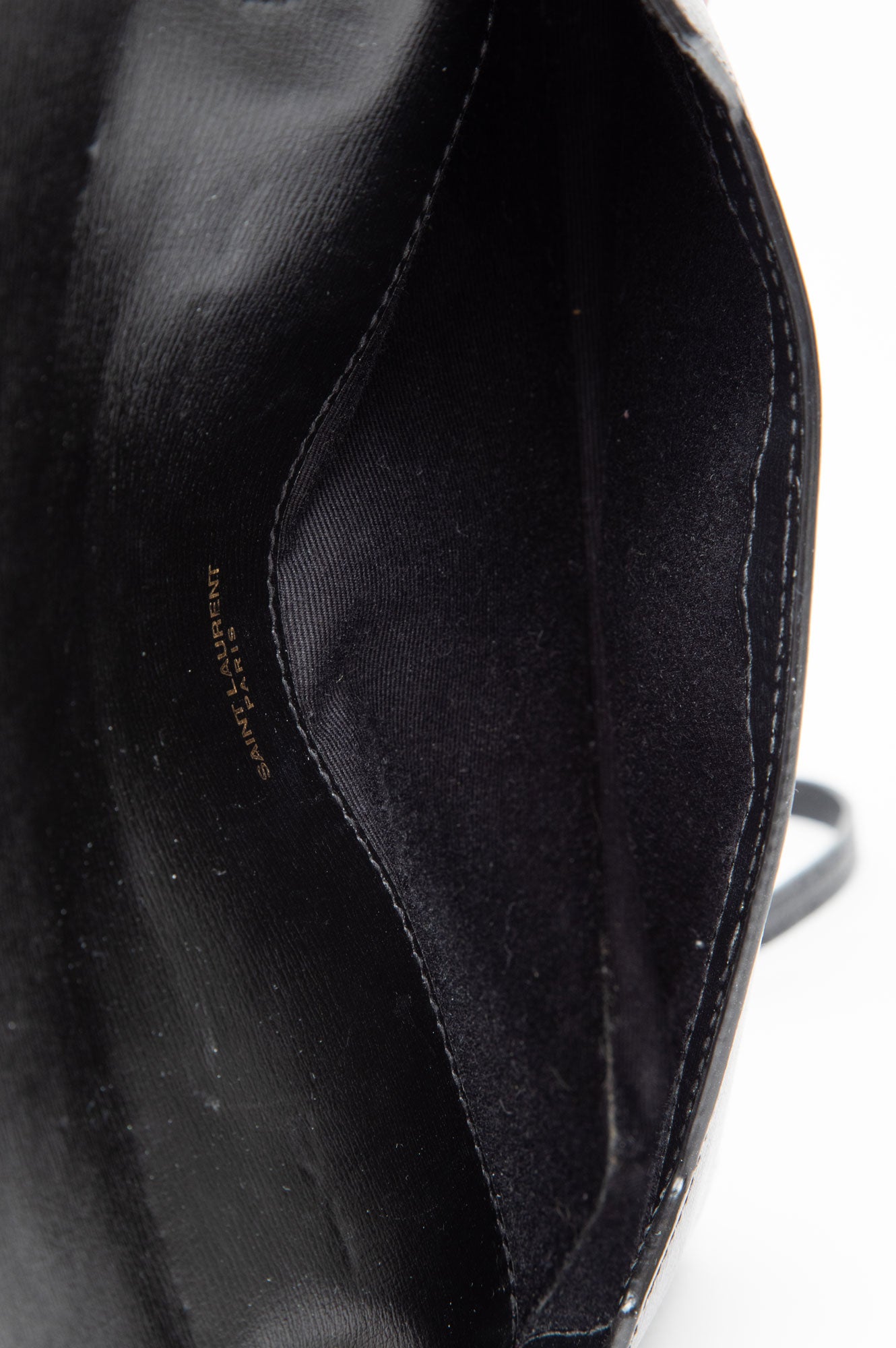 Saint Laurent Black Smooth Leather Cassandre Phone Bag