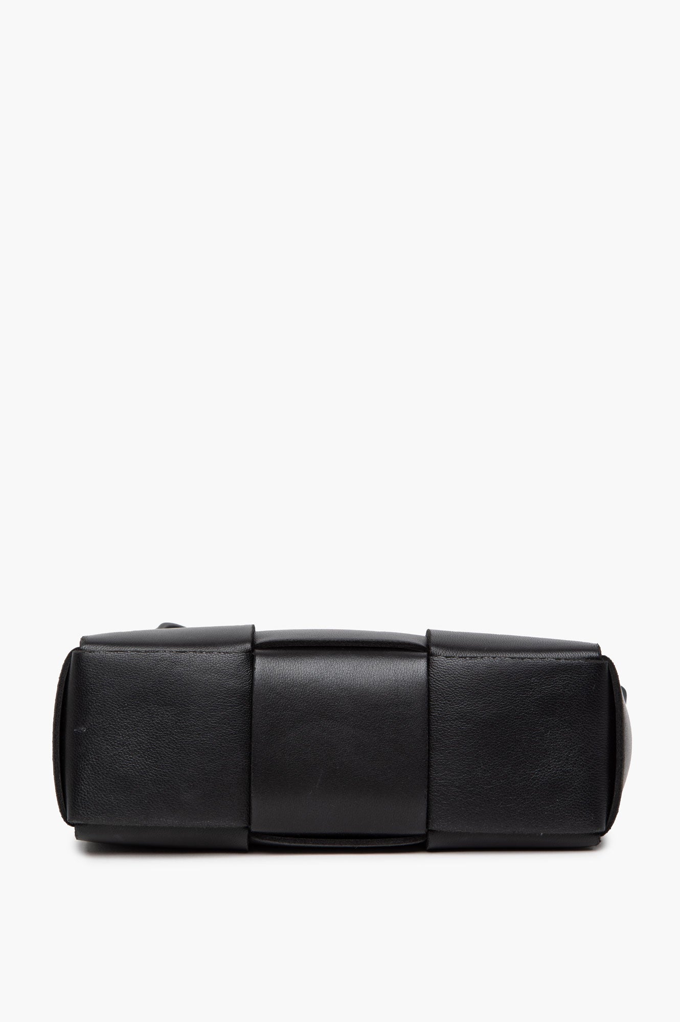 Bottega Veneta Black Leather Arco Mini Intrecciato Tote