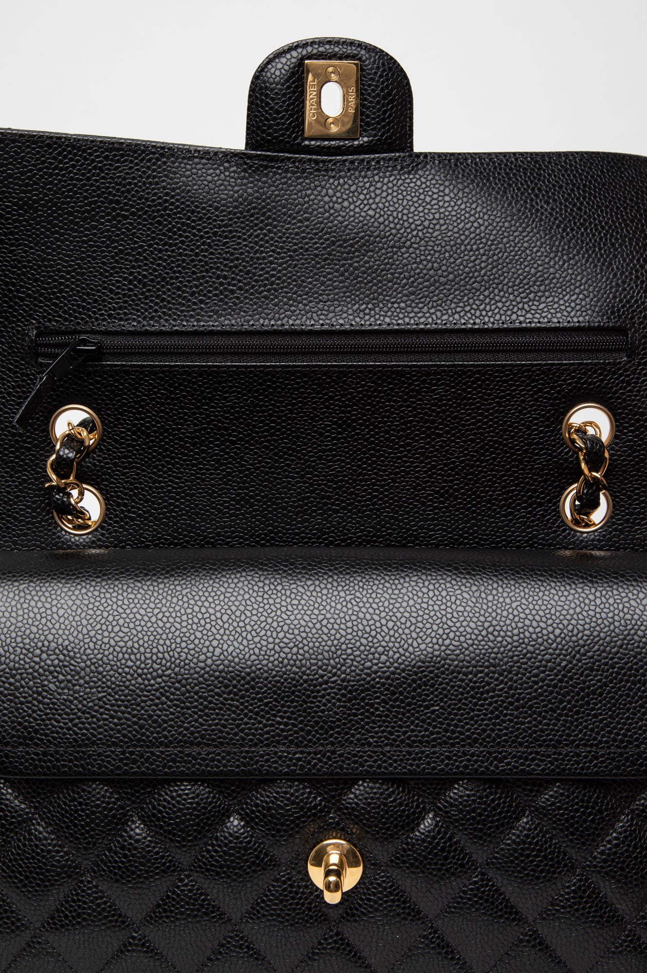 Chanel Black Caviar Medium Classic Double Flap GHW