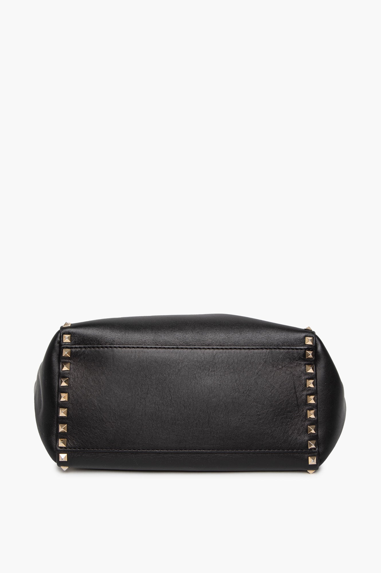 Valentino Black Calfskin Medium Rockstud Tote w/ Strap