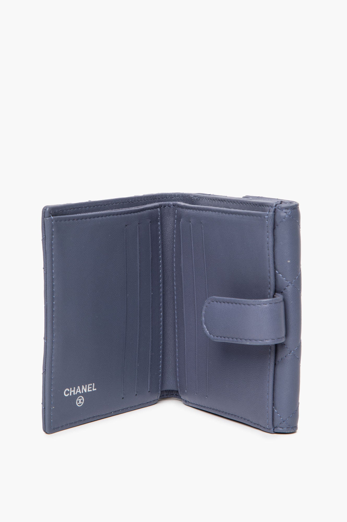 Chanel Quilted Dark Lavender Lambskin Flap Wallet