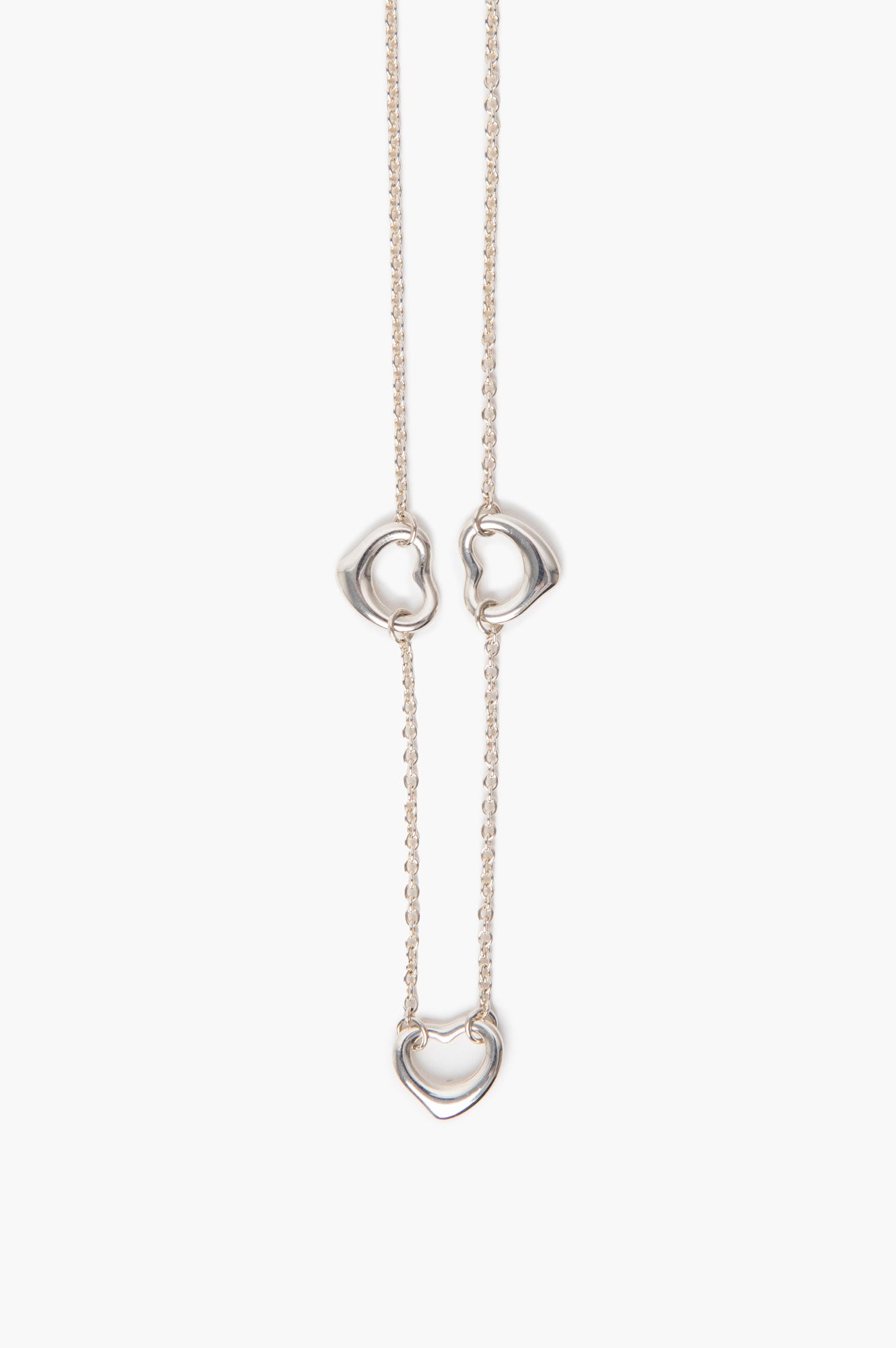 Tiffany & Co. Elsa Peretti Sterling Silver Triple Open Heart Necklace