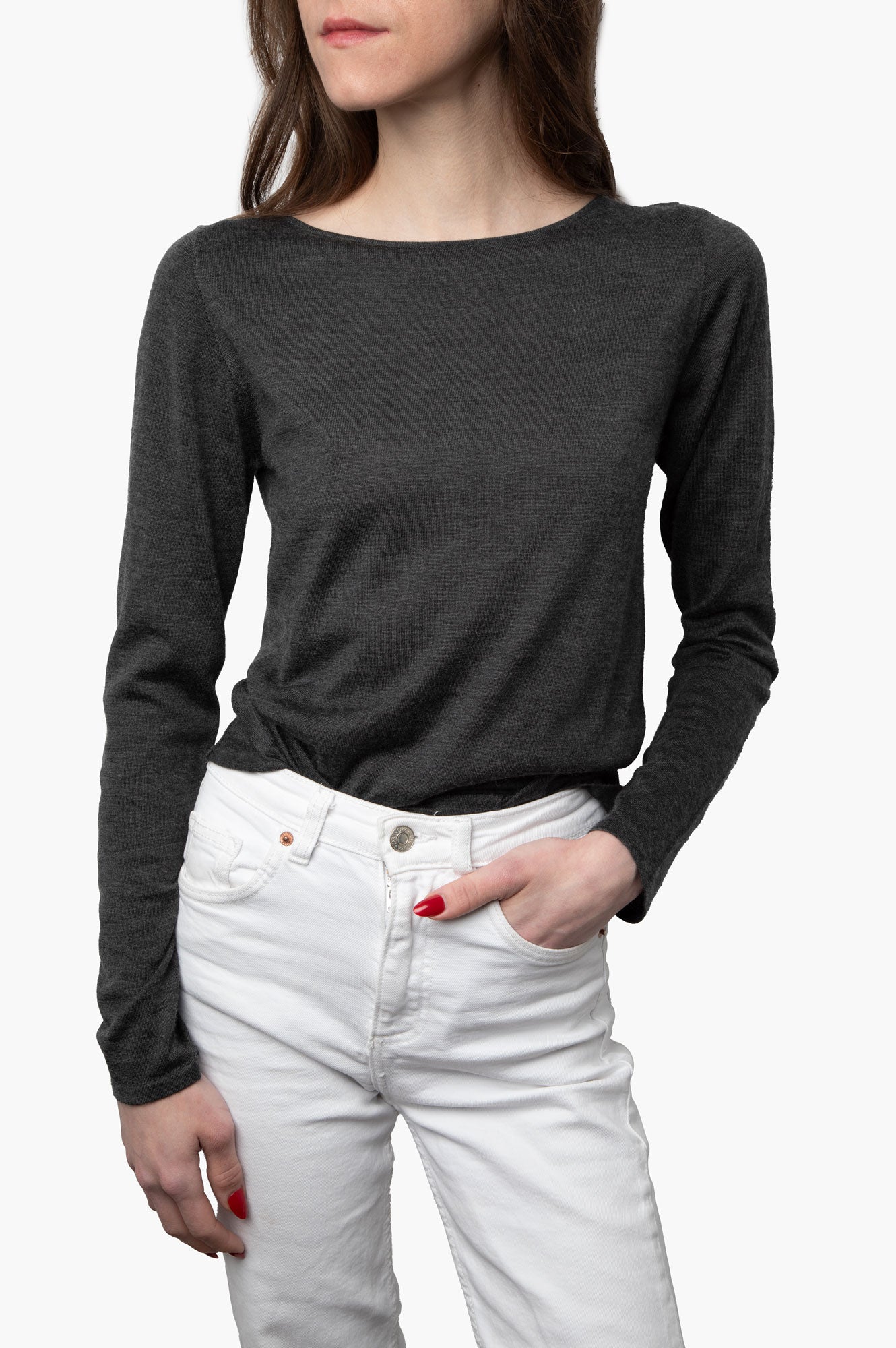Brunello Cucinelli Dark Grey Cashmere Sweater Size S
