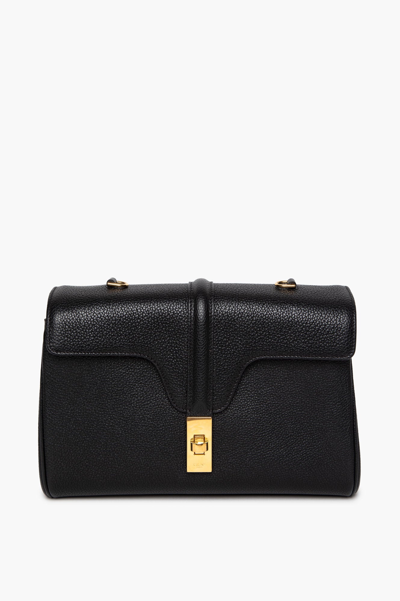 Celine Black Grained Leather Teen Soft 16 Bag