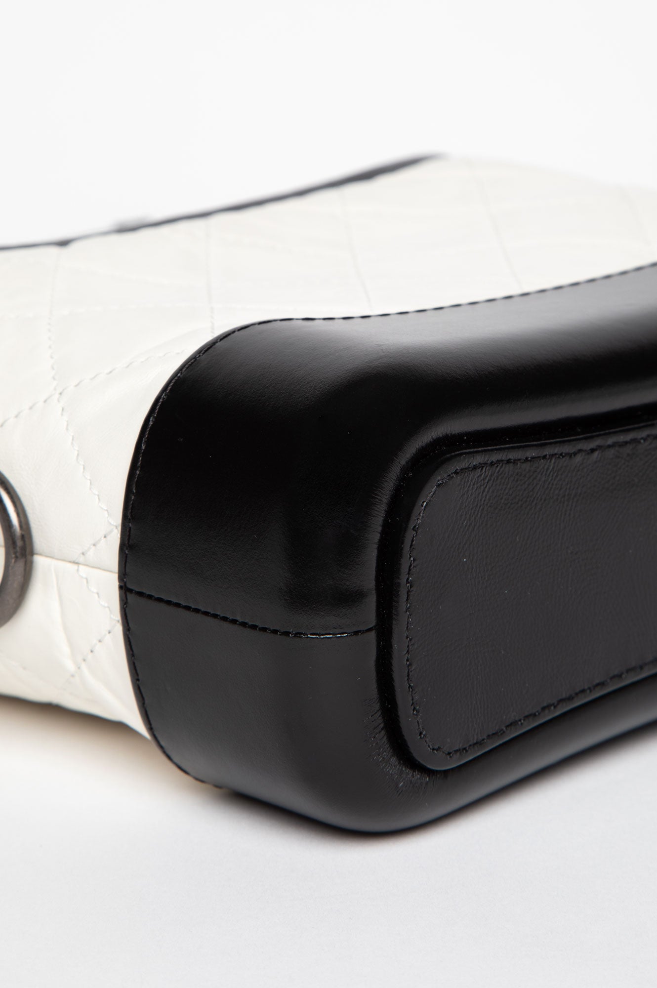 Chanel Black & White Aged Calfskin Small Gabrielle Bag