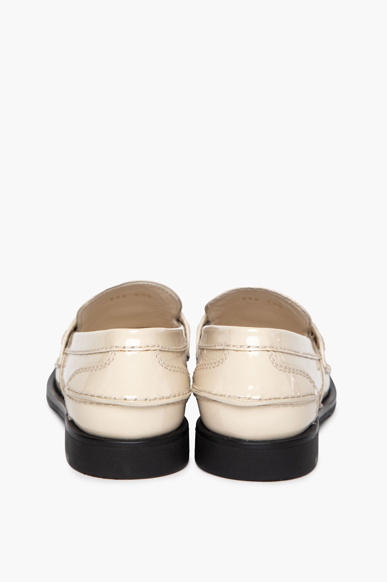 Miu Miu Ecru Patent Penny Loafers Size 35.5