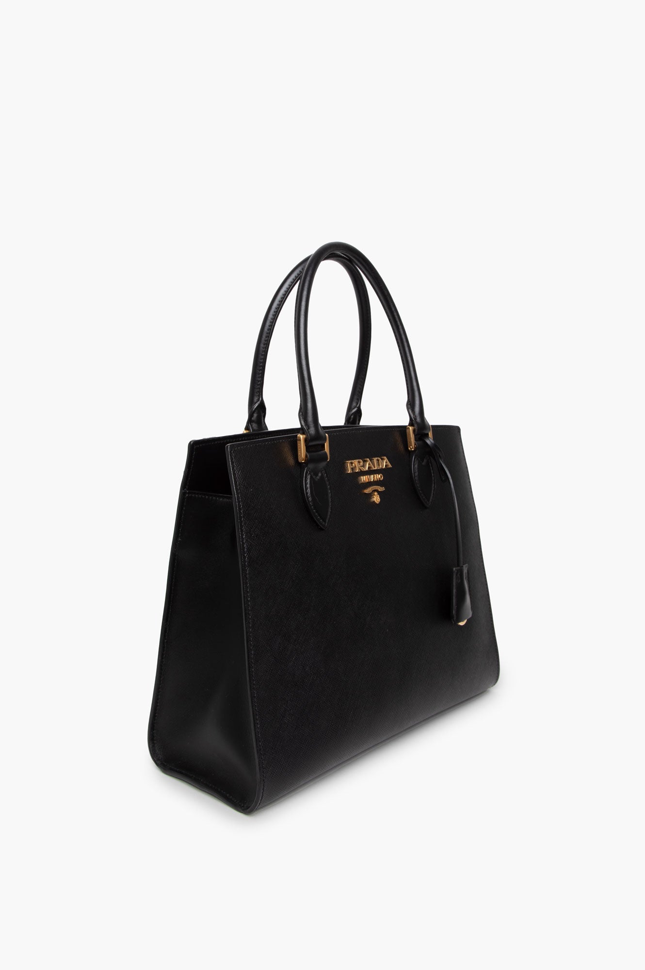 Prada Black Saffiano Structured Tote Bag