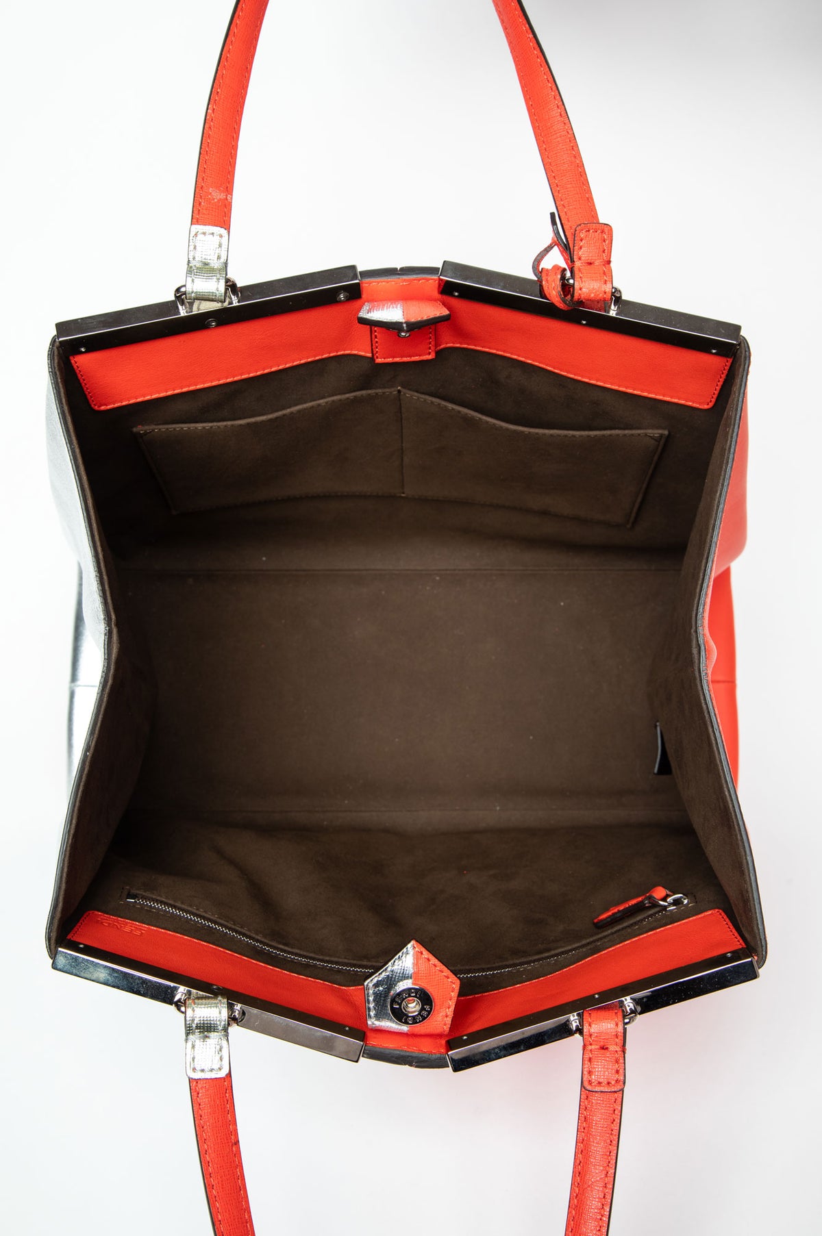 Fendi Red/Silver Bi-Colour 3Jours Tote Bag