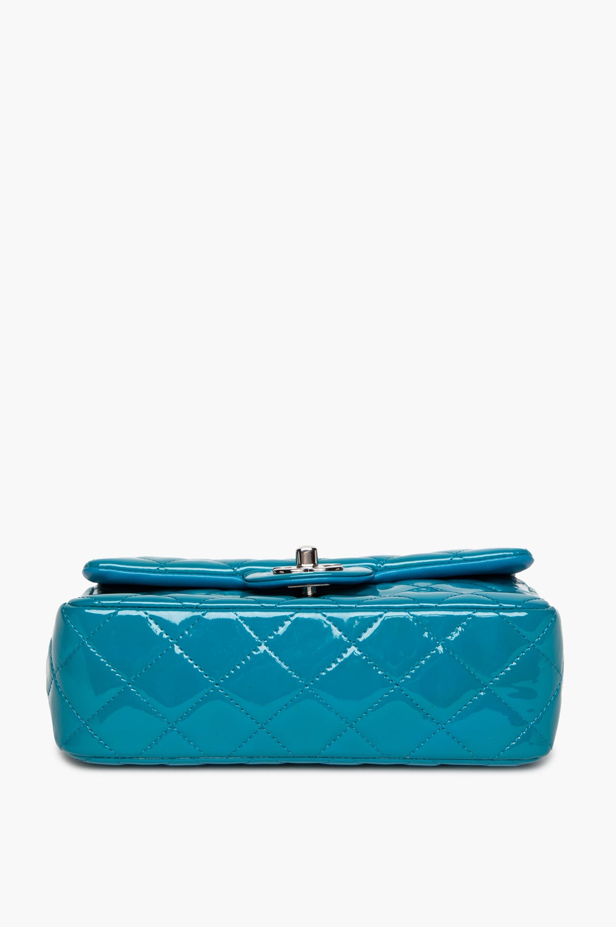 Chanel Turquoise Patent Mini Rectangular Flap Bag