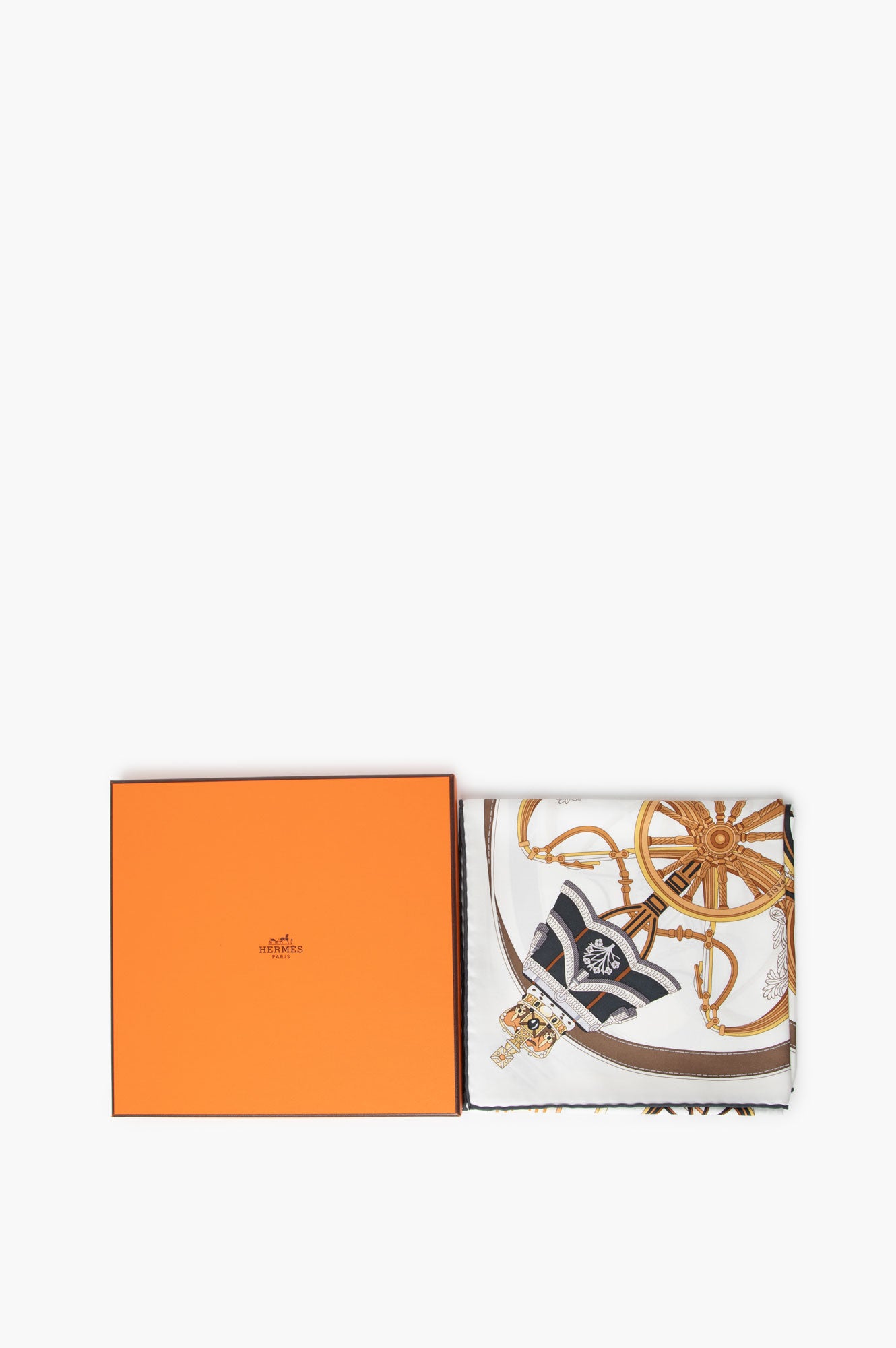 Hermes Stately Wheels Silk Scarf  90*90