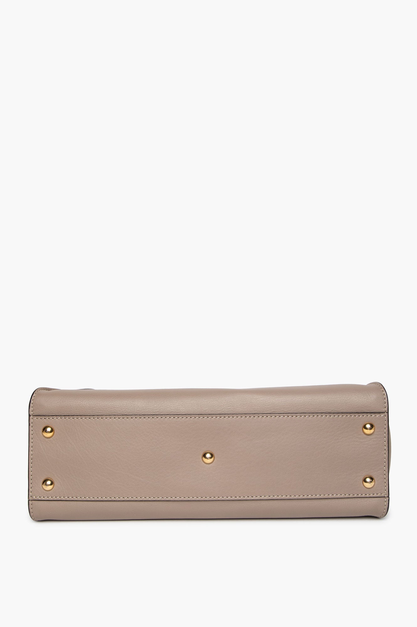 Fendi Taupe Leather Plexiglass Tortoise Regular Peekaboo Satchel