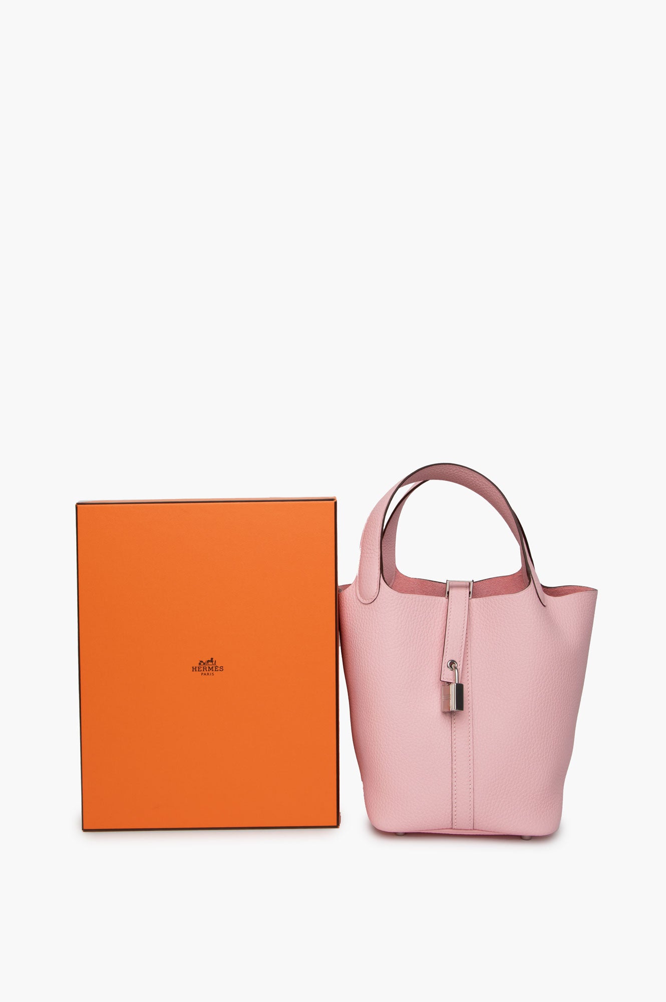 Hermes Rose Sakura Picotin Lock 18 Clemence SHW Bag
