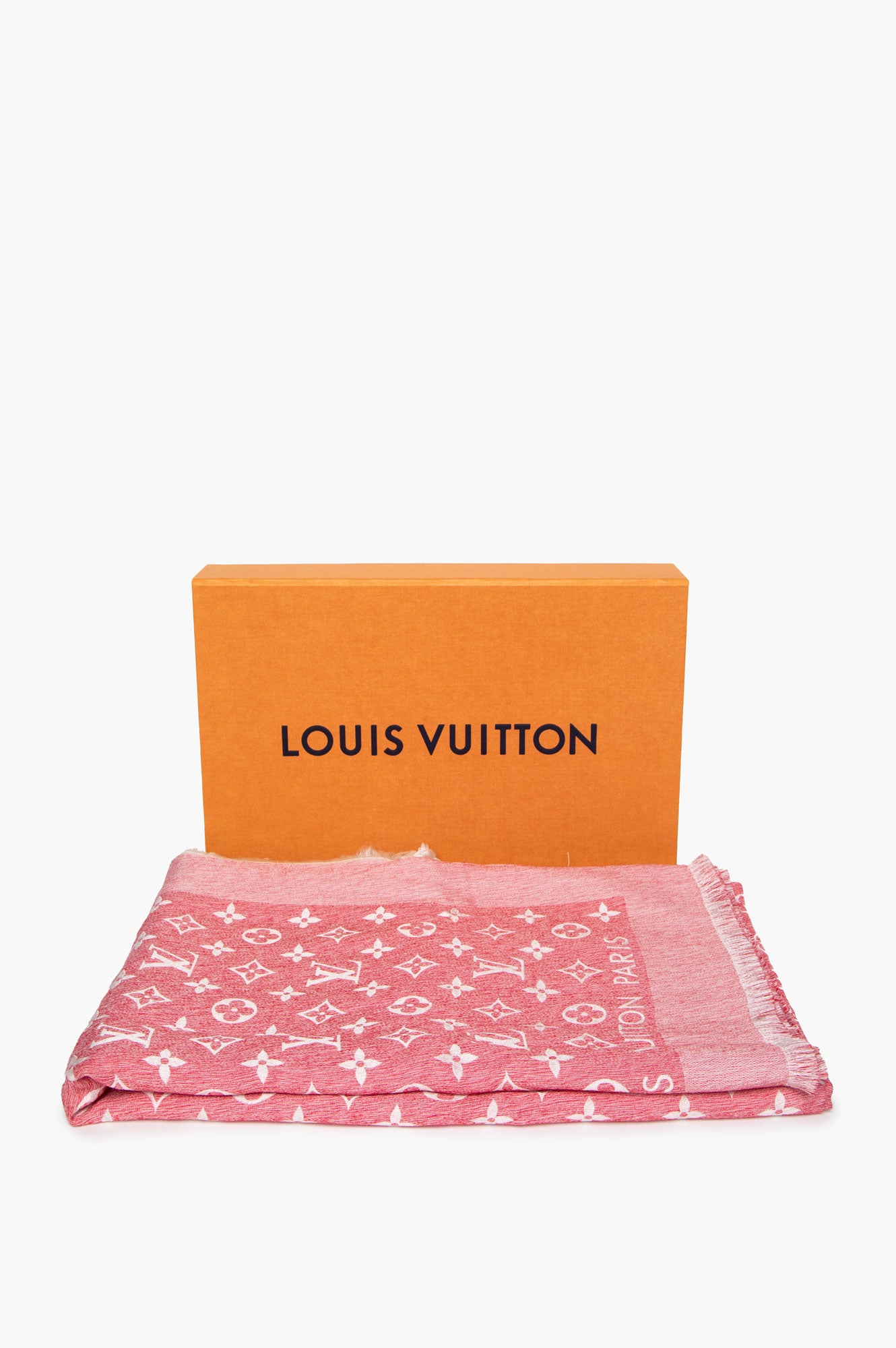 Louis Vuitton Pink Monogram Silk-Cotton Square Shawl 140x140 cm