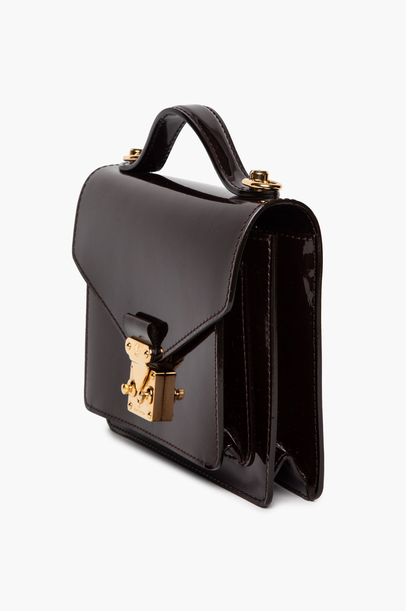 Louis Vuitton Amarante Vernis BB Monceau Satchel