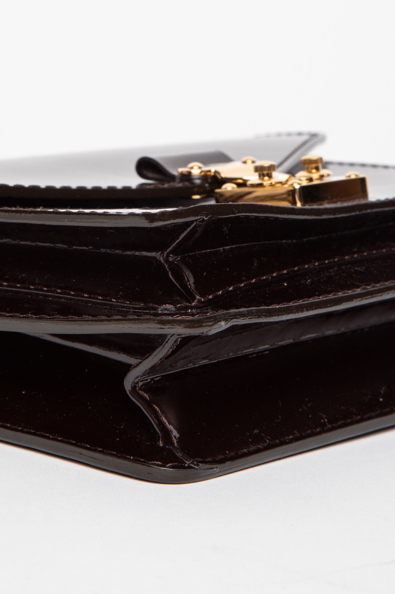 Louis Vuitton Amarante Vernis BB Monceau Satchel