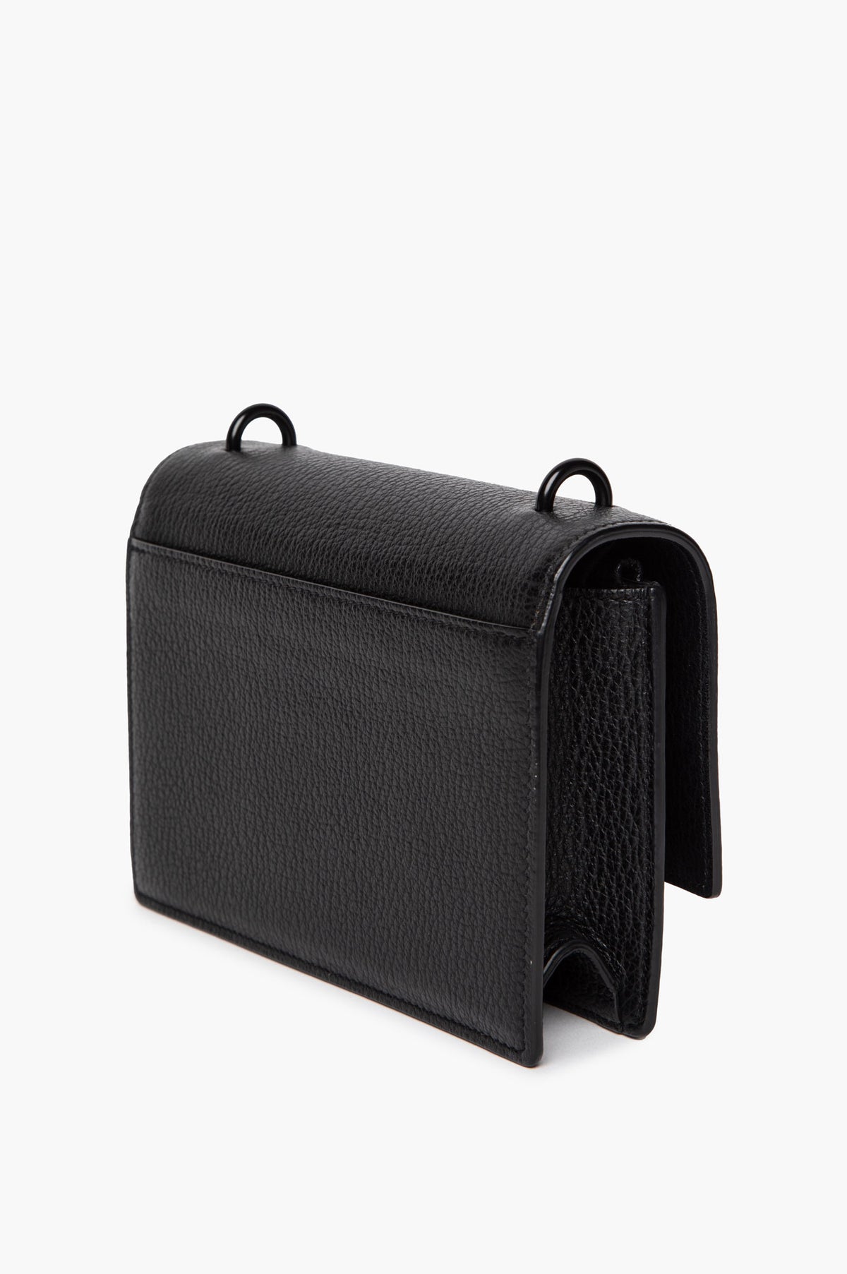 Saint Laurent Black on Black Grained Calfskin Small Sunset Crossbody Bag