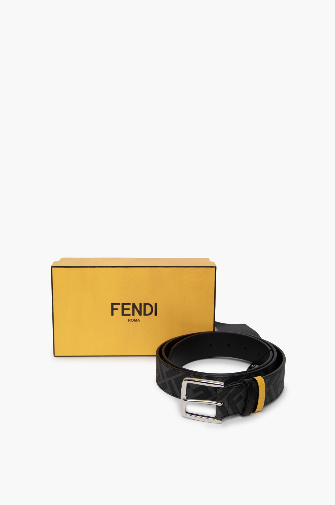 Fendi Black Diagonal Belt Size 110