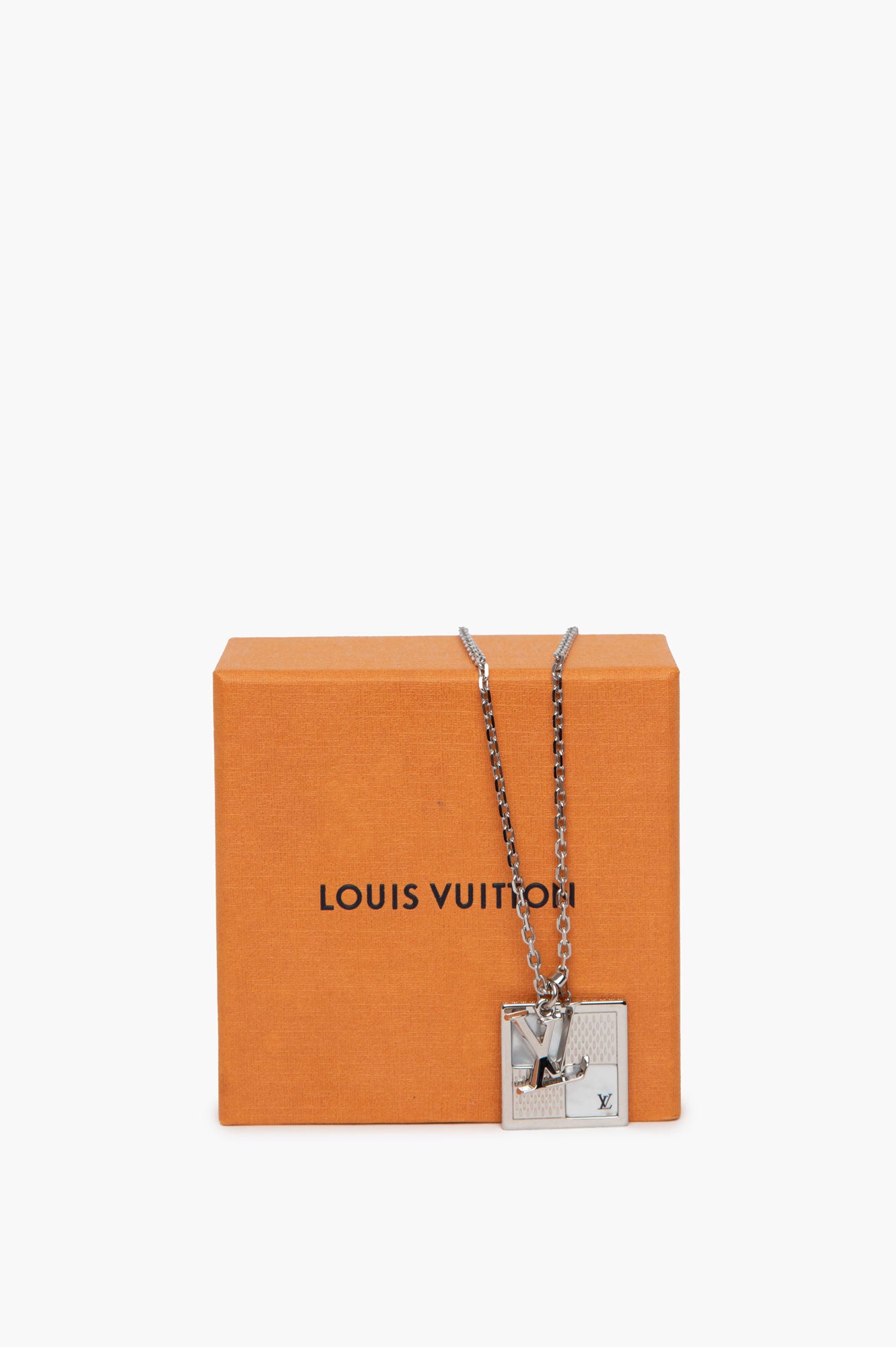 Louis Vuitton Silver Dandy Logo Necklace
