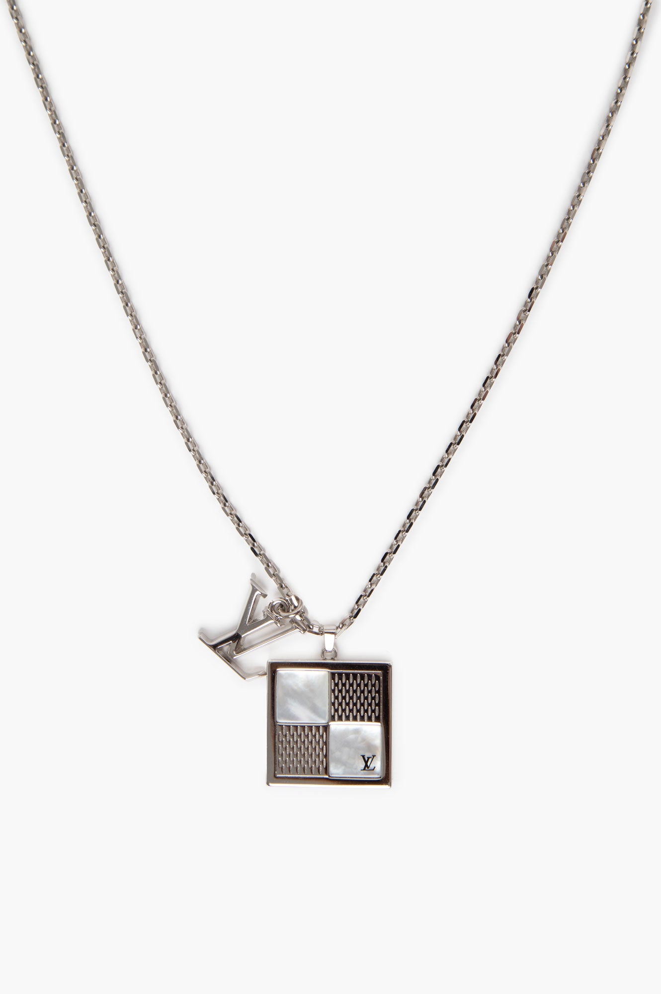 Louis Vuitton Silver Dandy Logo Necklace