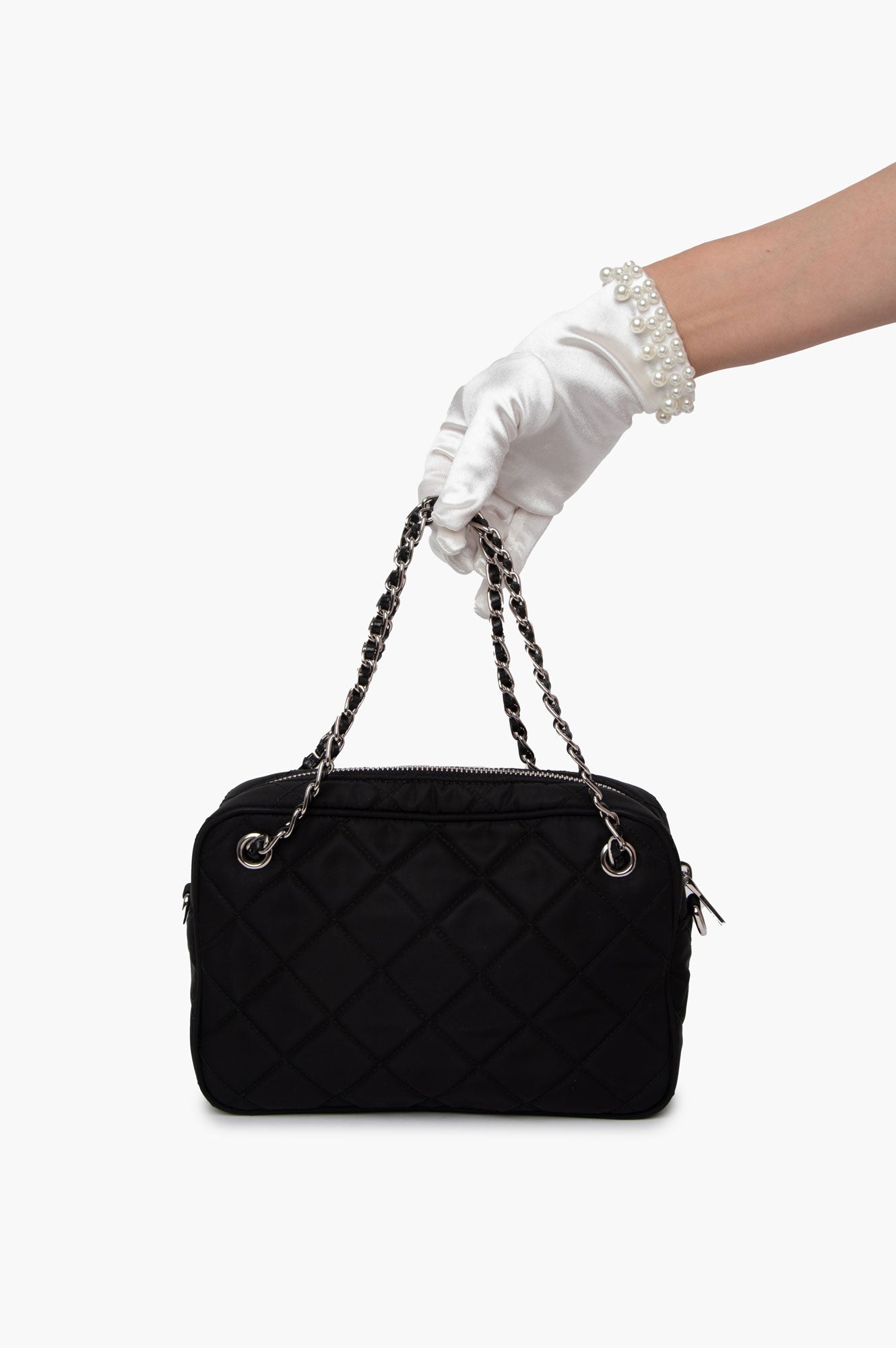 Prada Black Nylon Tessuto Impuntu Quilted Bandoliera Bag