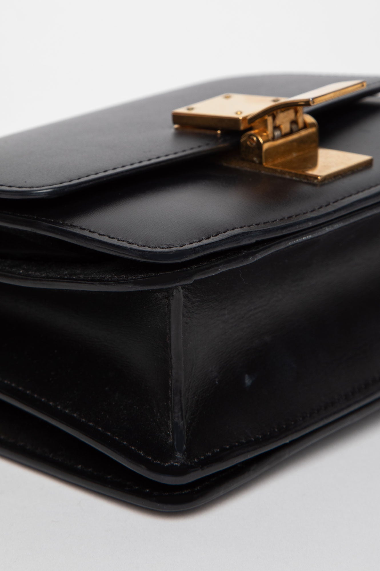 Celine Black Smooth Calfskin Small Classic Box Bag