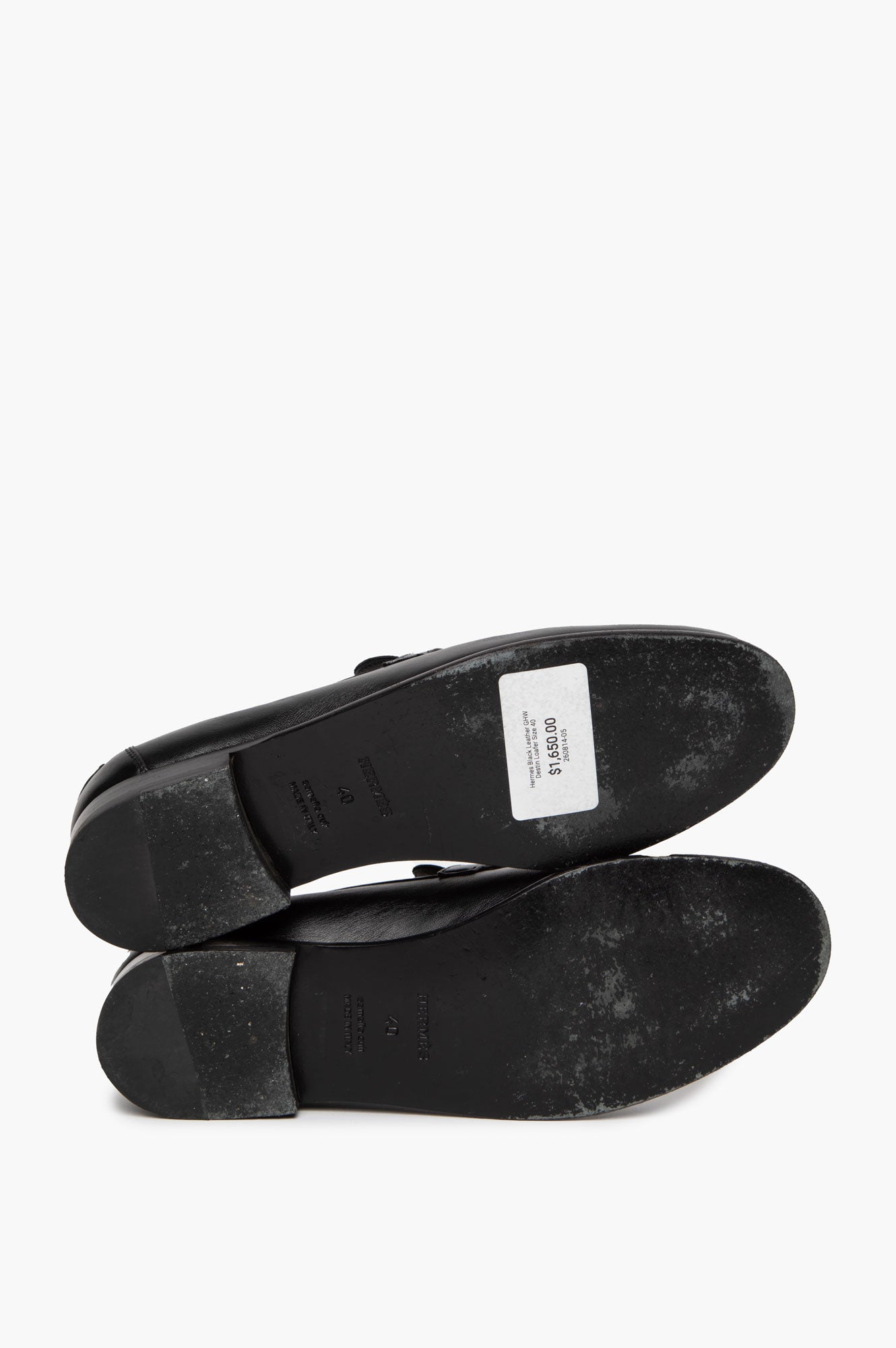 Hermes Black Leather GHW Destin Loafer Size 40