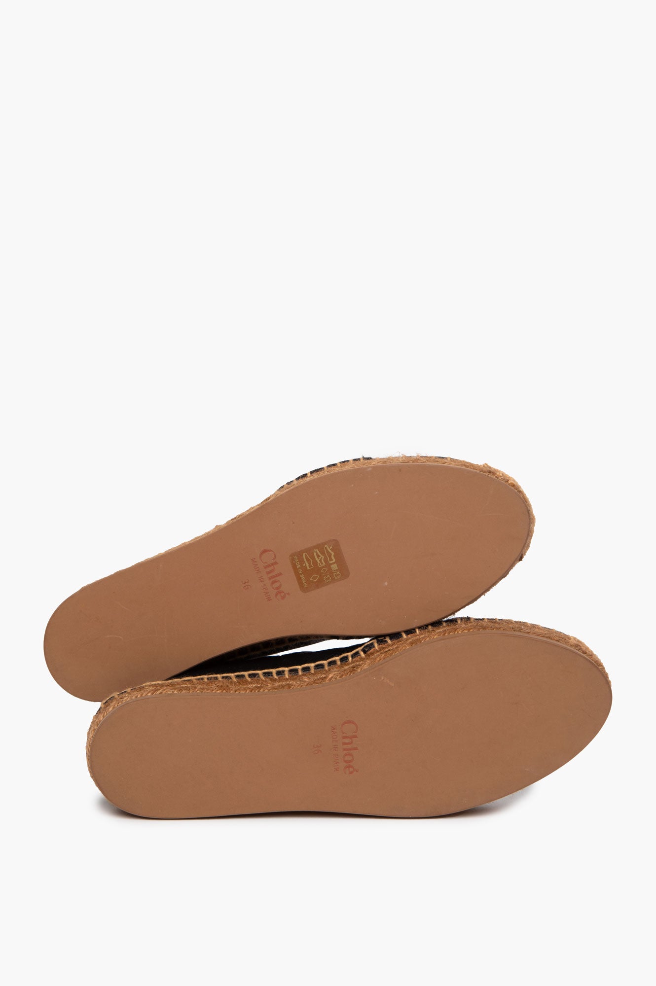 Chloé Black Leather Woody Espadrilles Size 36