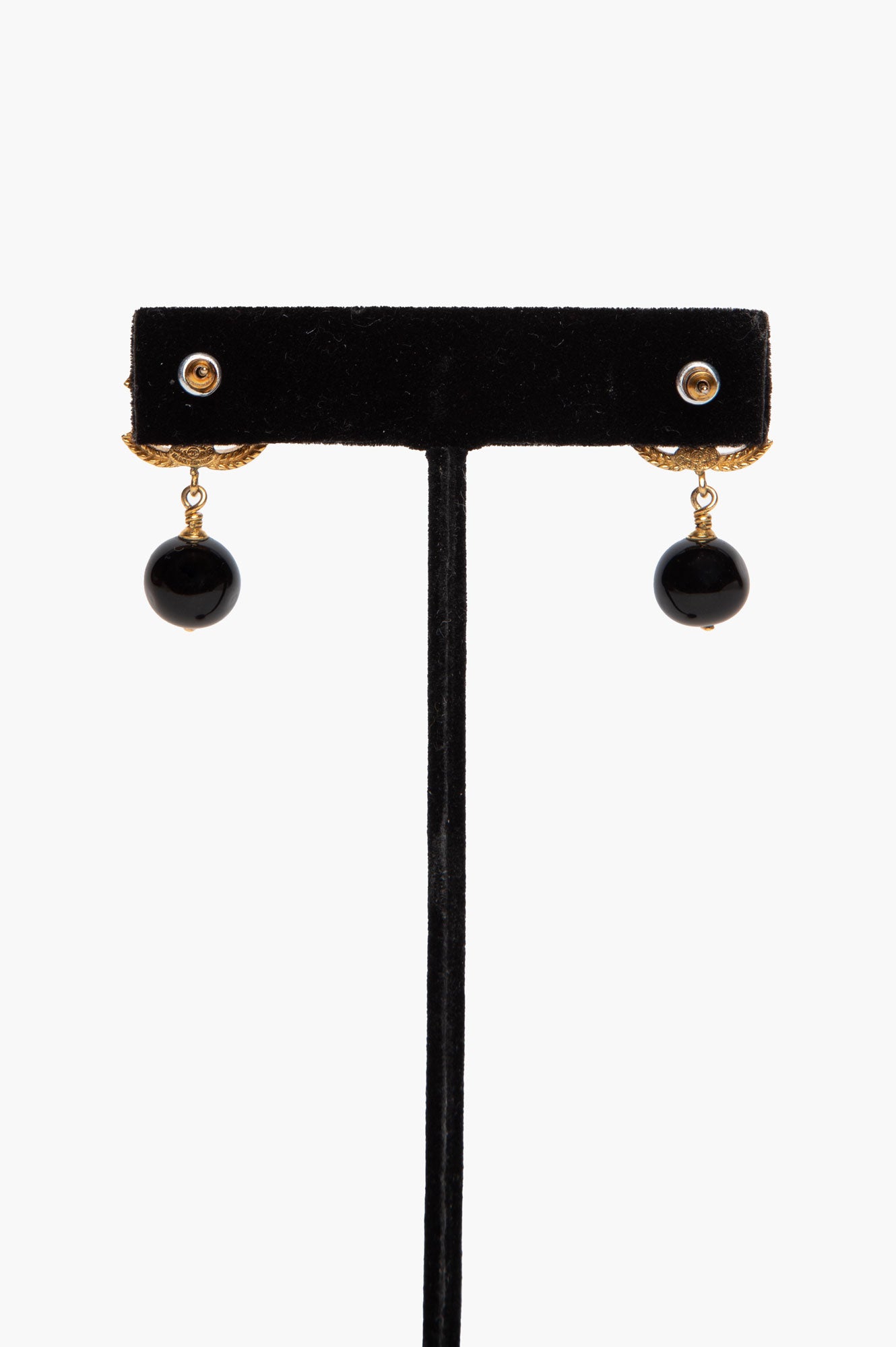 Chanel Spring 2014 Gold Tone CC Bead Drop Earrings
