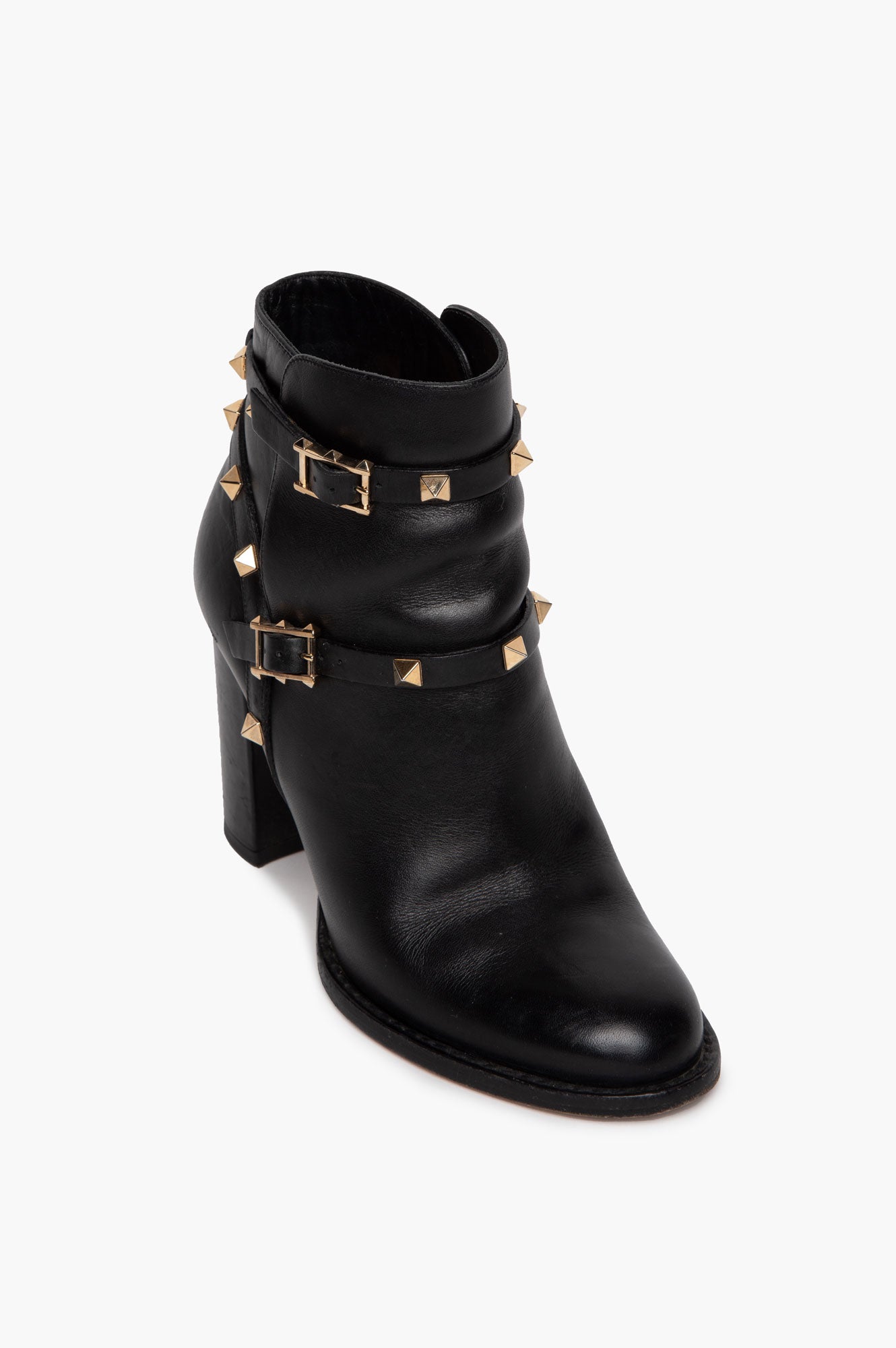 Valentino Black Rockstud Ankle Boots Size 36