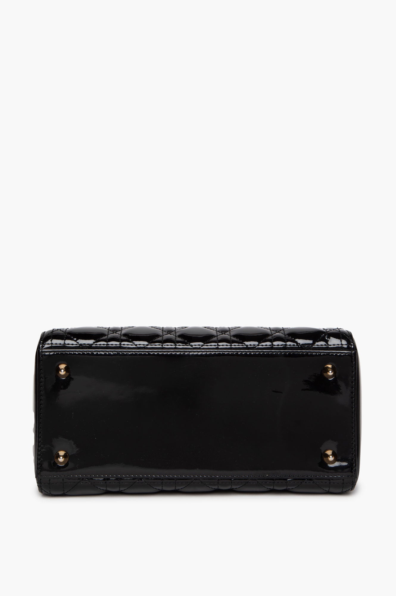 Christian Dior Black Patent GHW Small Lady Dior