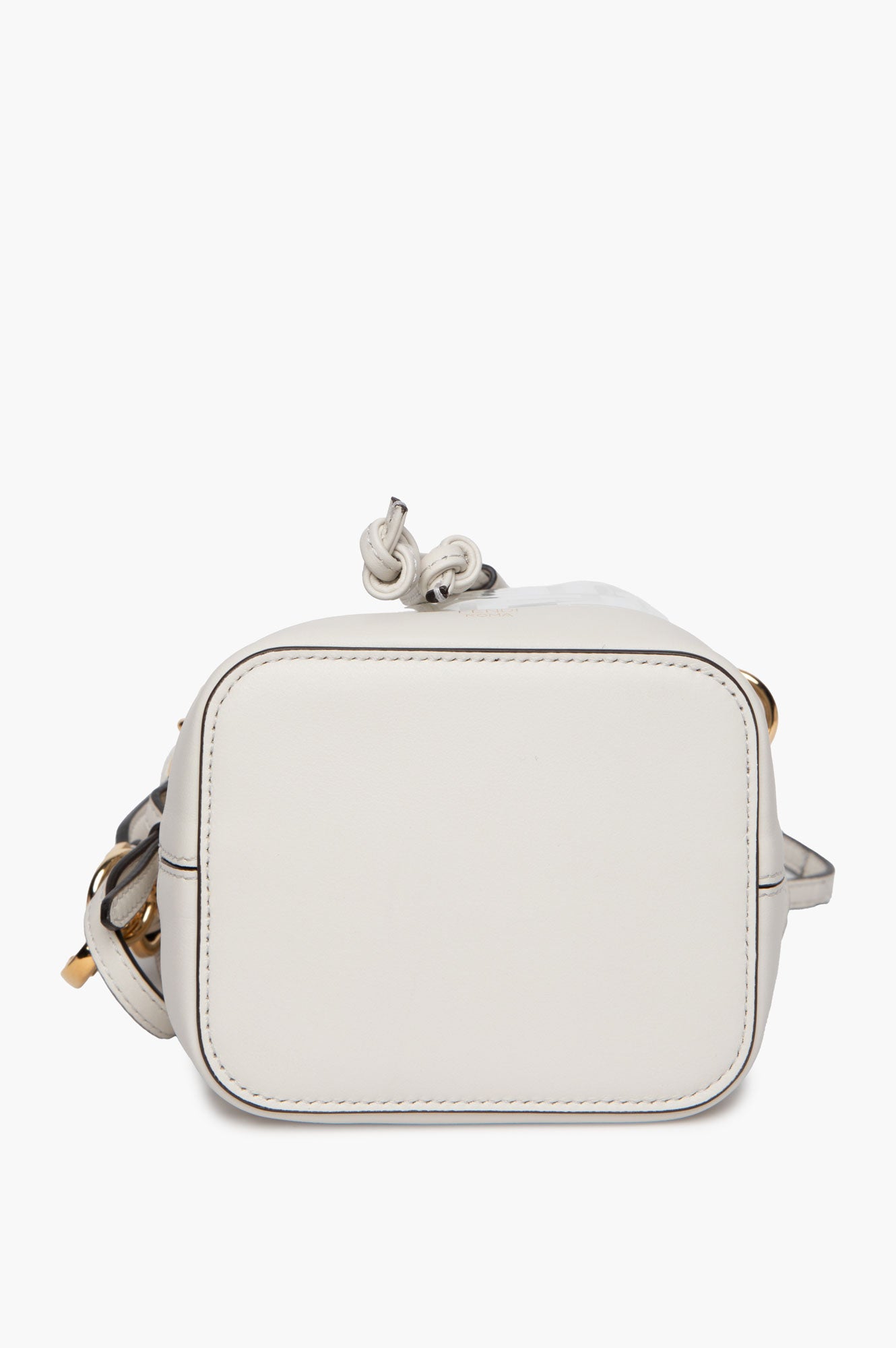 Fendi White Zucca Print Vinyl and Leather Mini Bucket Bag