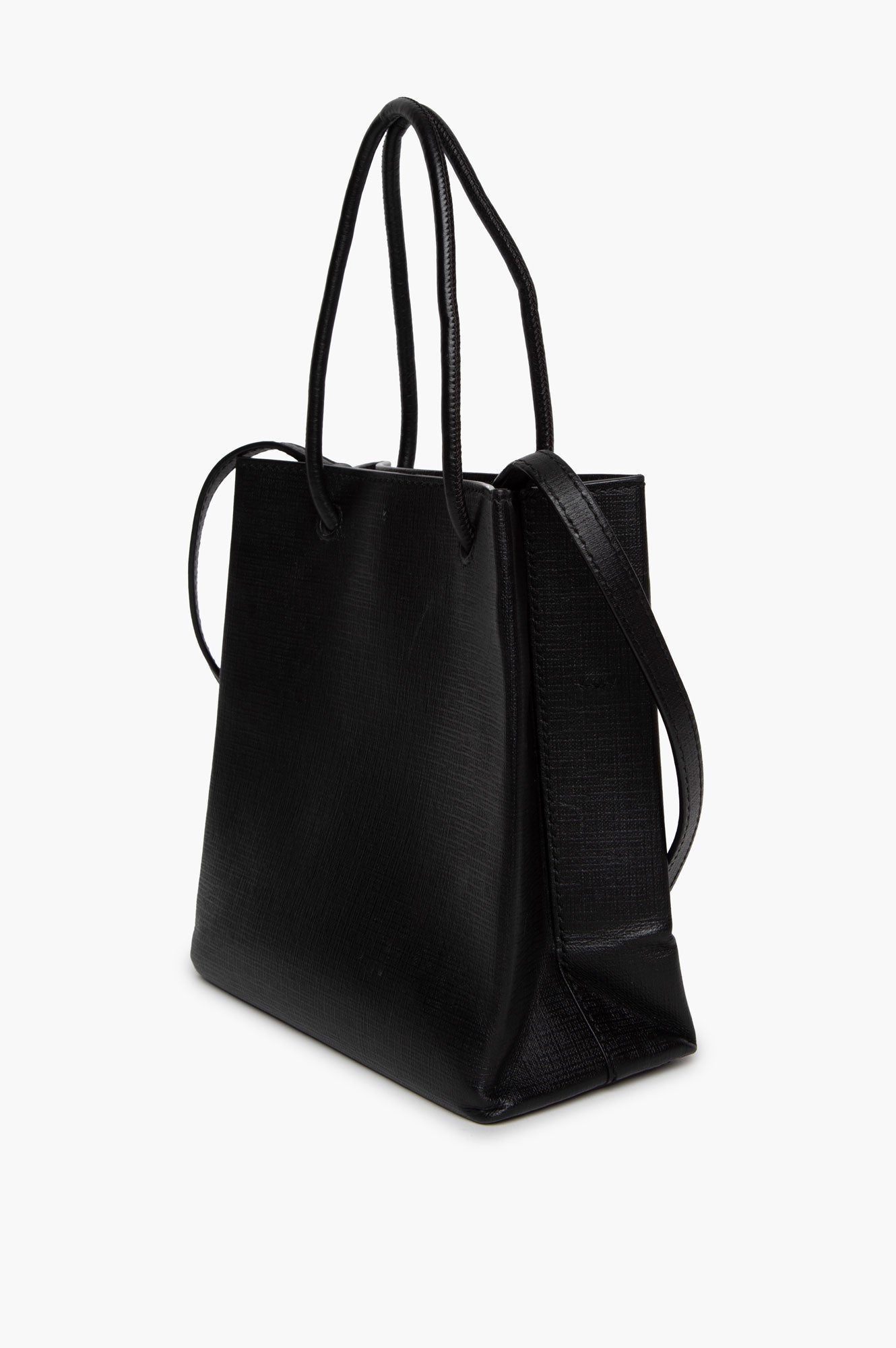 Balenciaga Black Embossed Calfskin XXS Shopping Tote