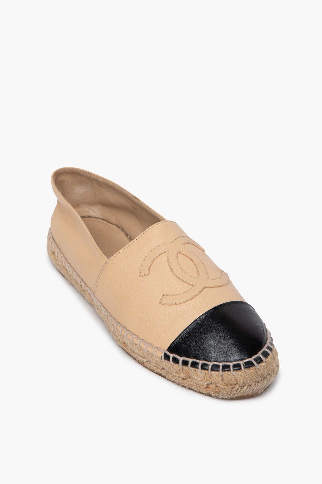 Chanel Beige/Black Espadrilles Size 37