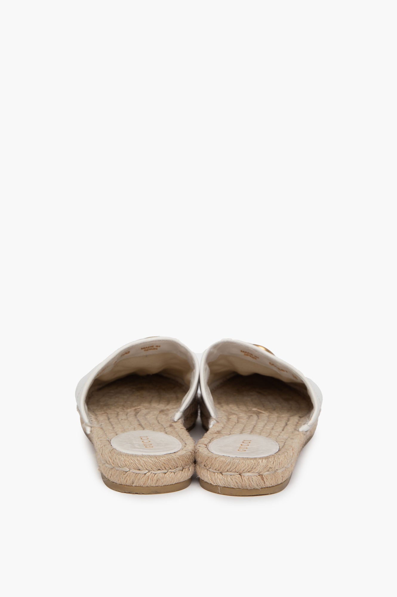 Gucci White Leather Mule Loafer Size 38