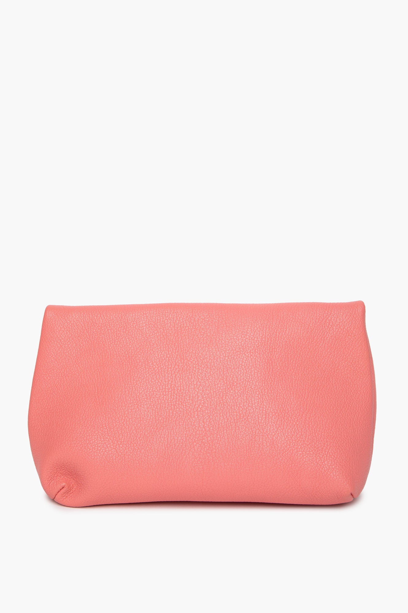 Burberry Coral Pink Leather Pin Clutch