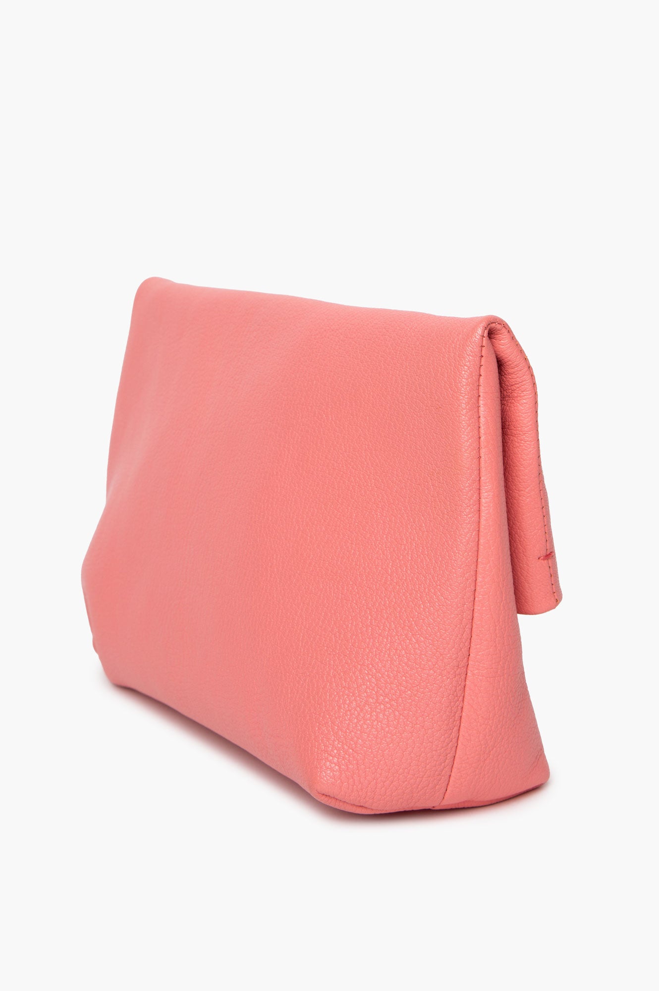Burberry Coral Pink Leather Pin Clutch