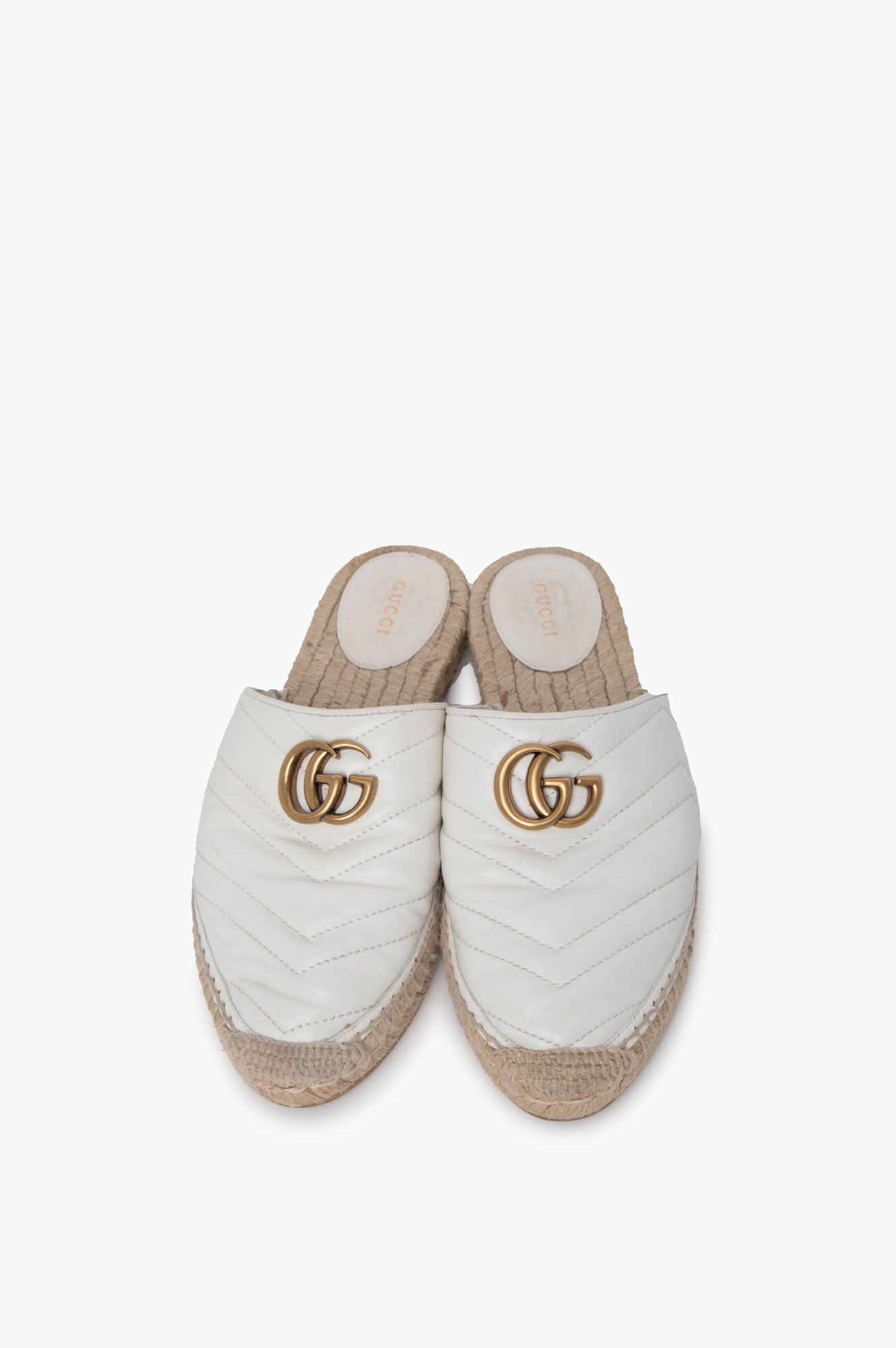 Gucci White Leather Mule Loafer Size 38