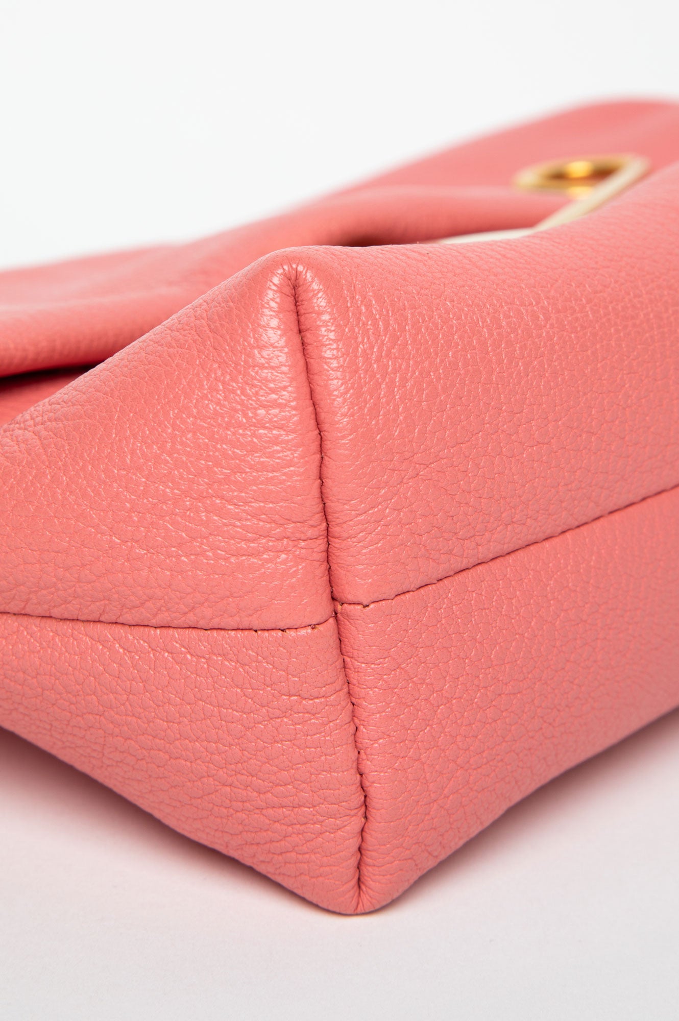 Burberry Coral Pink Leather Pin Clutch