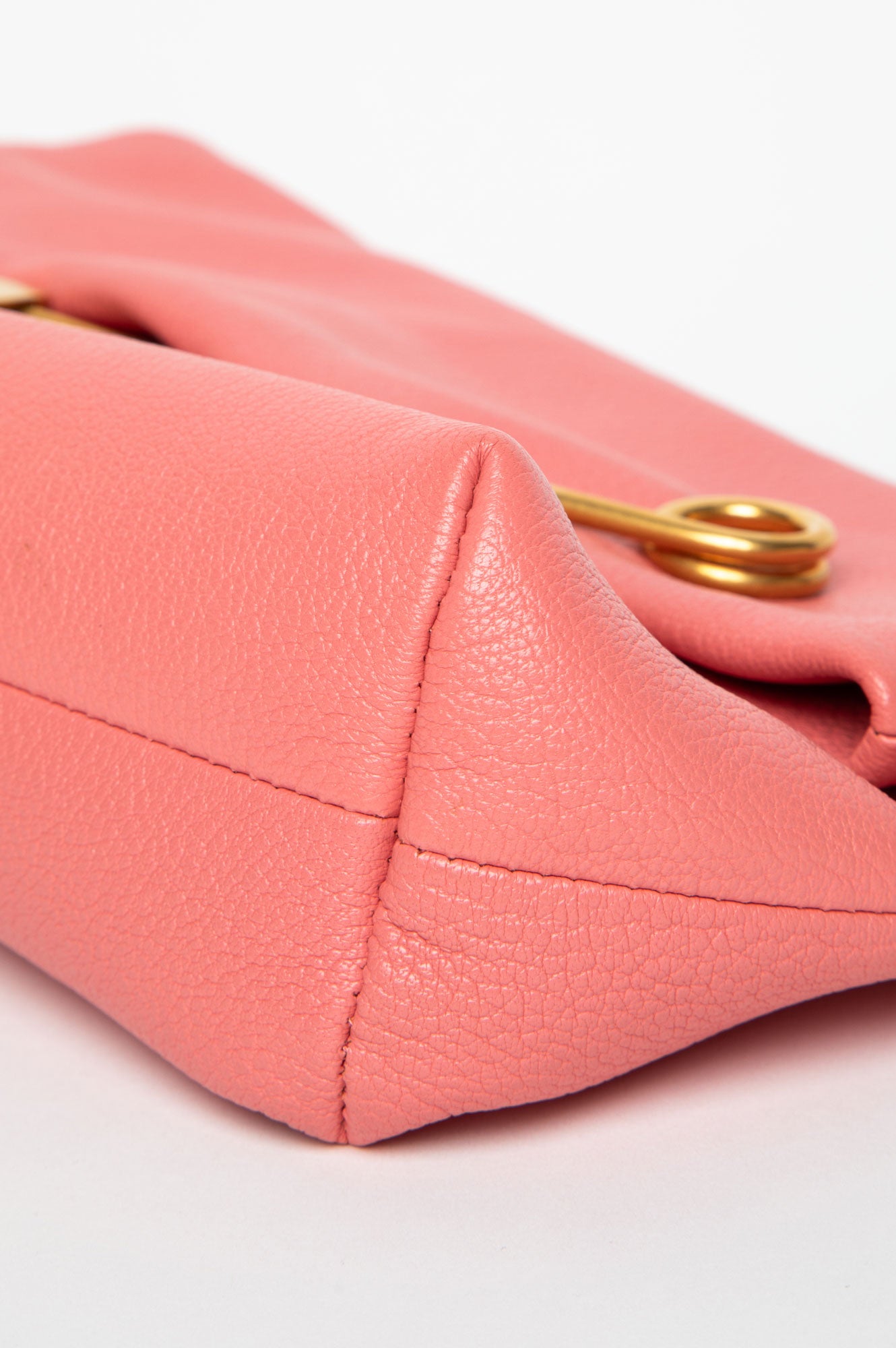 Burberry Coral Pink Leather Pin Clutch