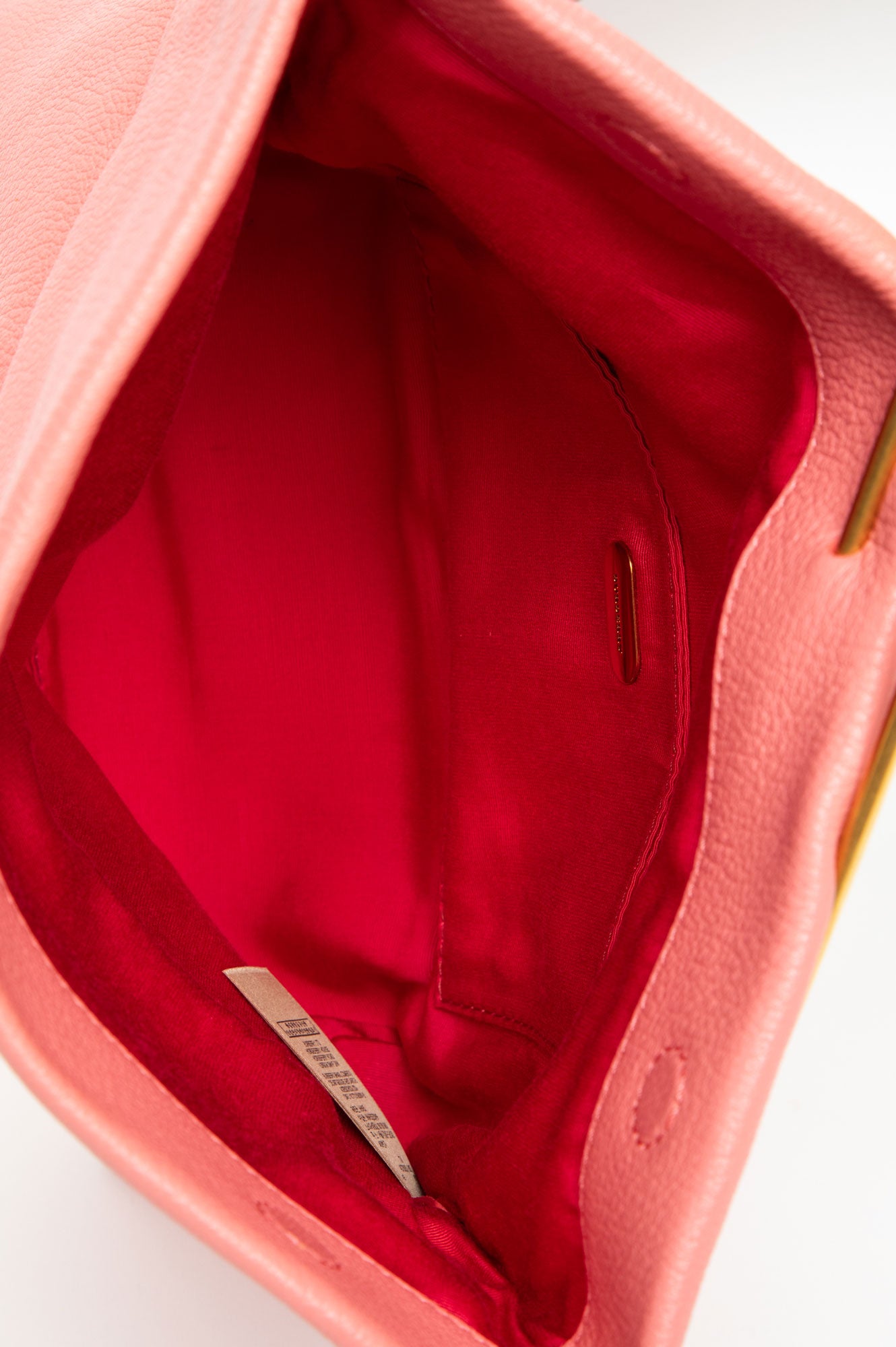 Burberry Coral Pink Leather Pin Clutch