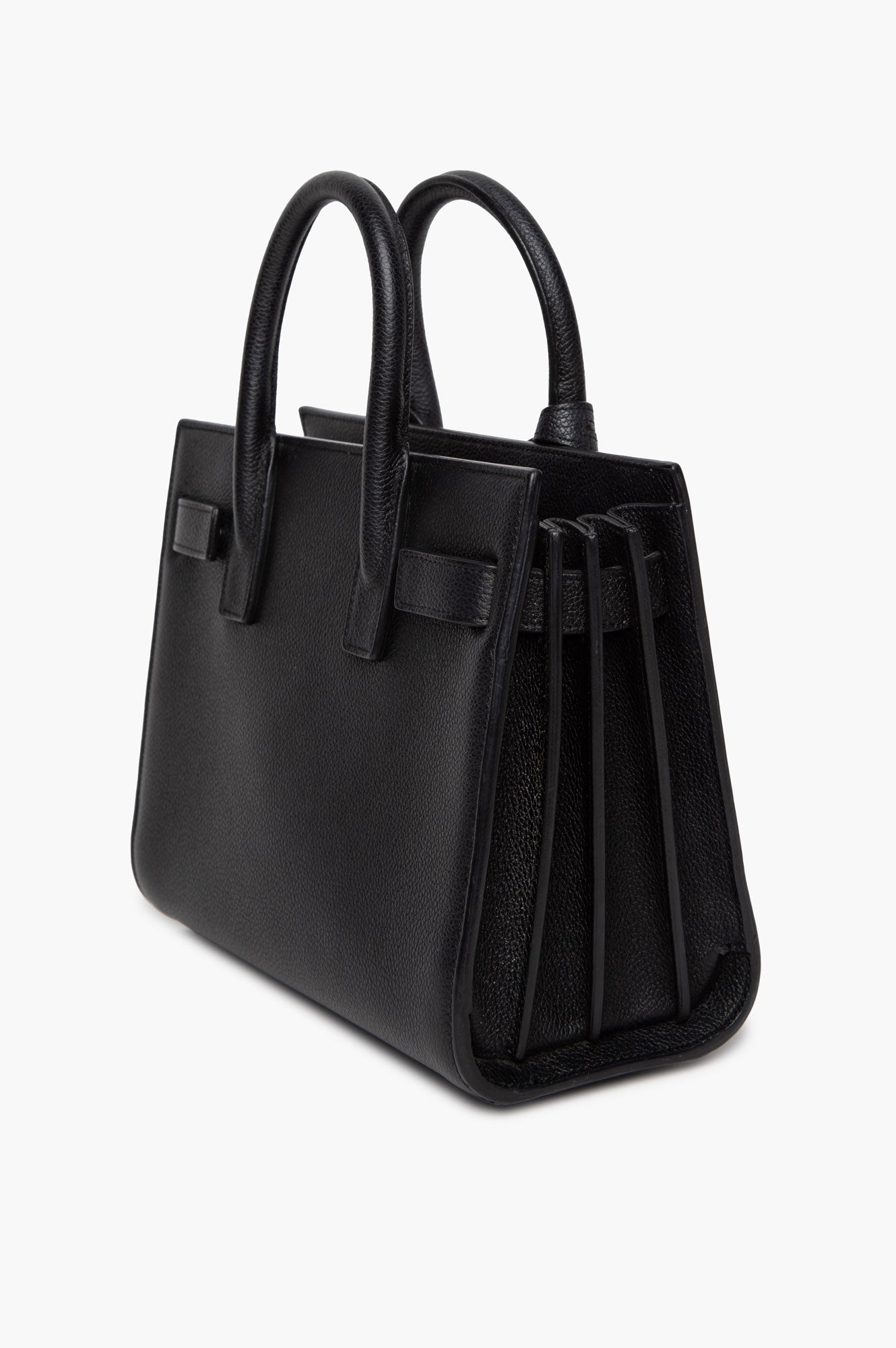 Saint Laurent Black Grained Calfskin Nano Sac De Jour