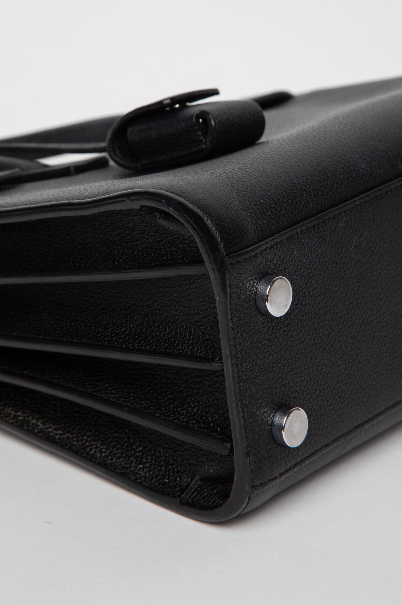 Saint Laurent Black Grained Calfskin Nano Sac De Jour