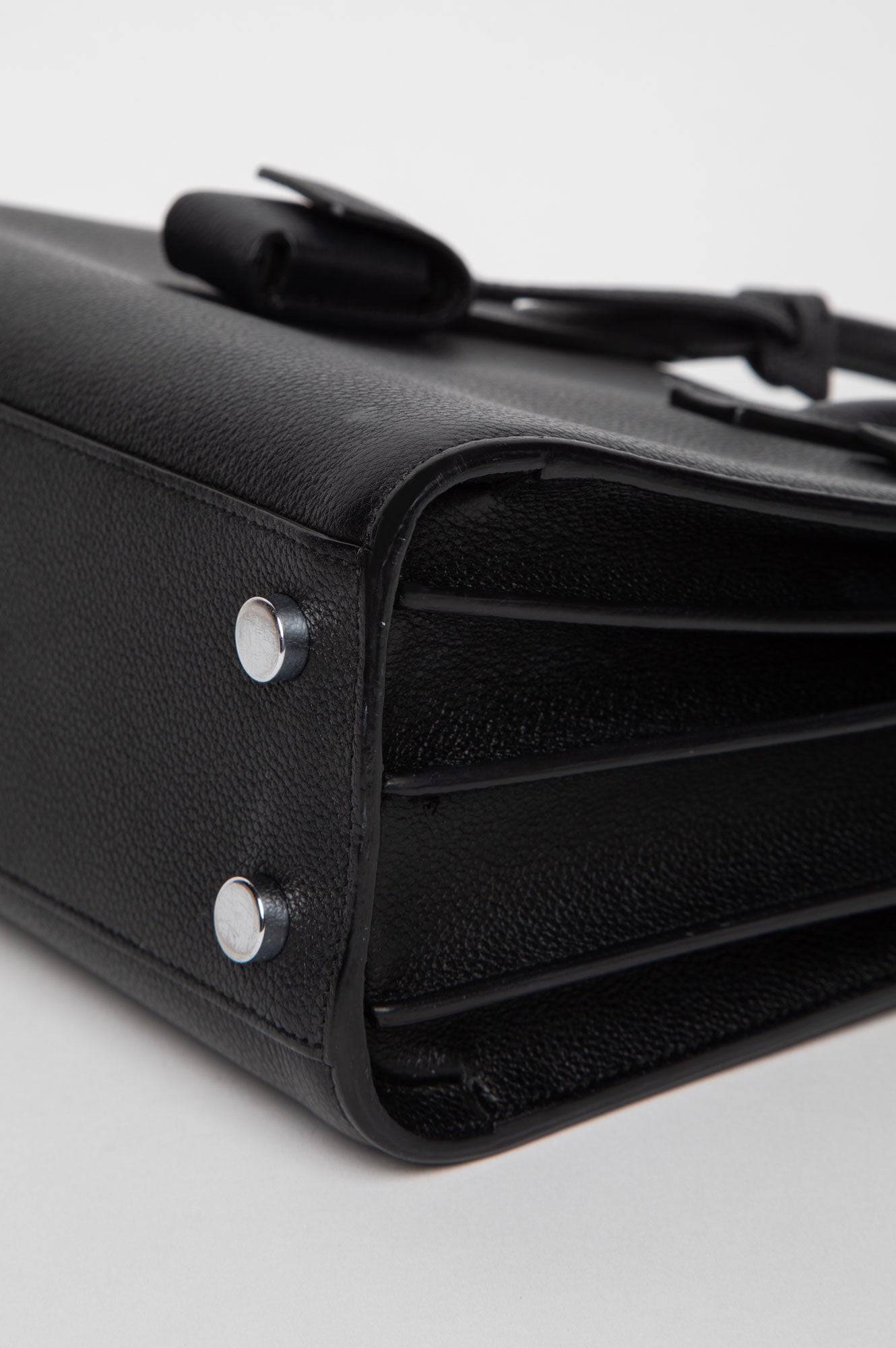 Saint Laurent Black Grained Calfskin Nano Sac De Jour