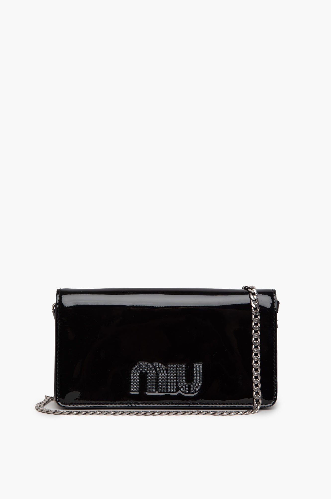 Miu Miu Black Patent WOC with Logo